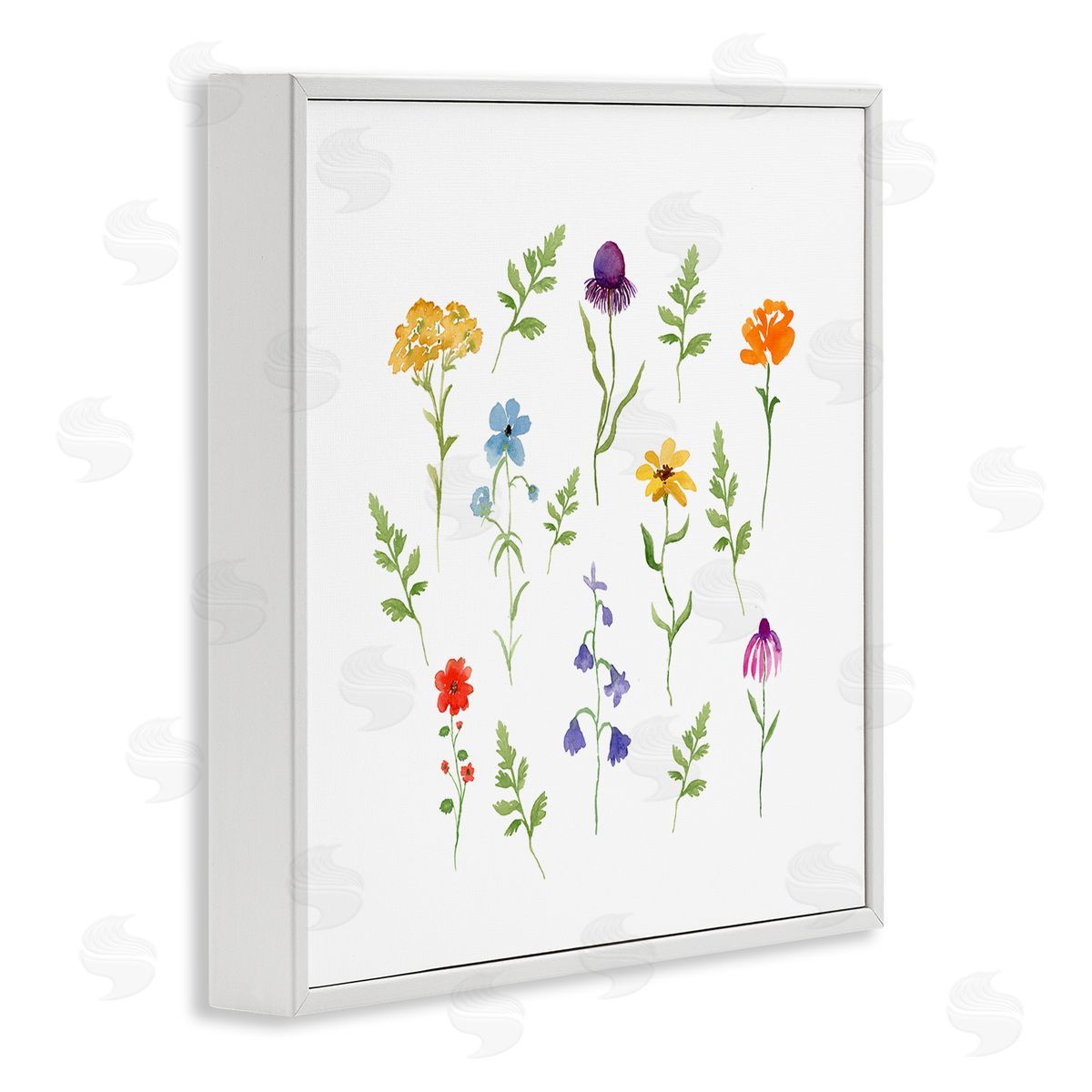 Corinne Rose Designs Various Cottage Herbs White Framed Giclee Wall Art Print