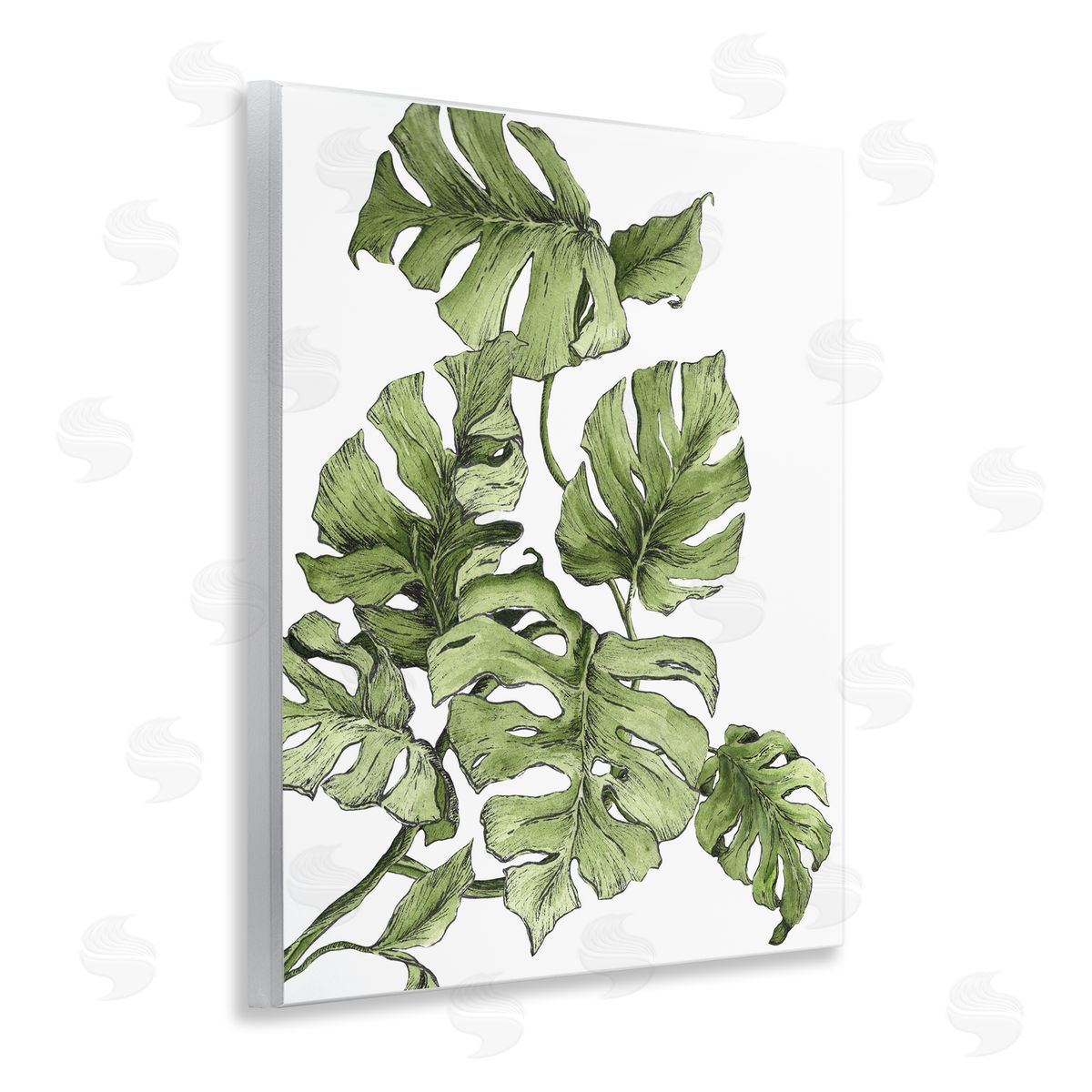 Falling Monstera Leaves Wood Plaque Wall Art, Home Decor by Dominique Alyse Studios