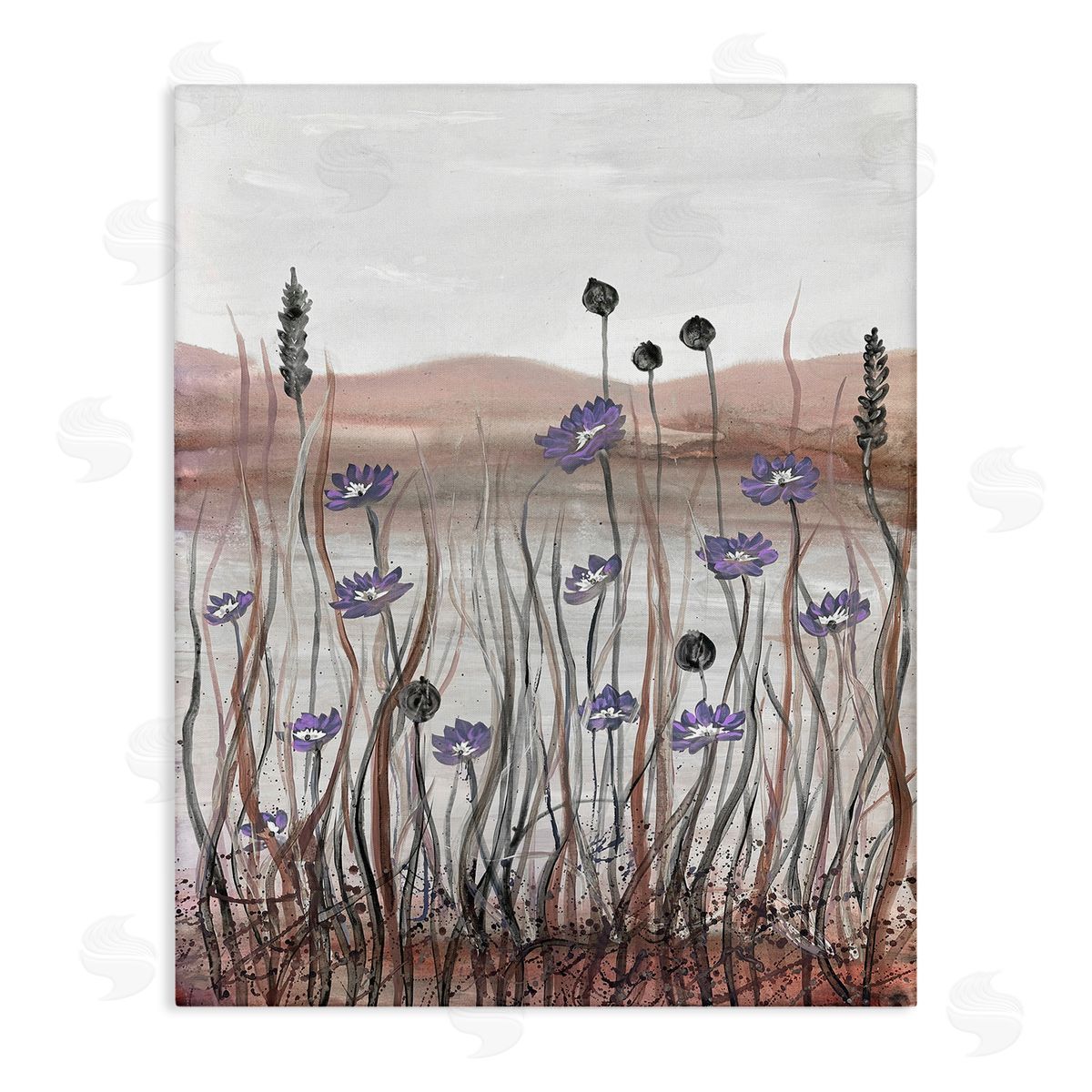 Soft Lakeside Blooms Canvas Wall Art, Home Decor by Doris Charest