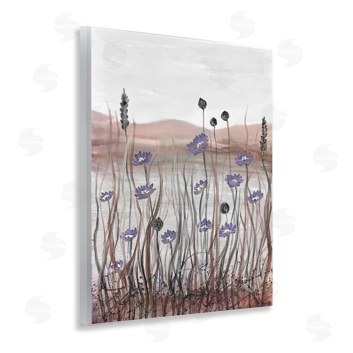 Soft Lakeside Blooms Wood Plaque Wall Art, Home Decor by Doris Charest
