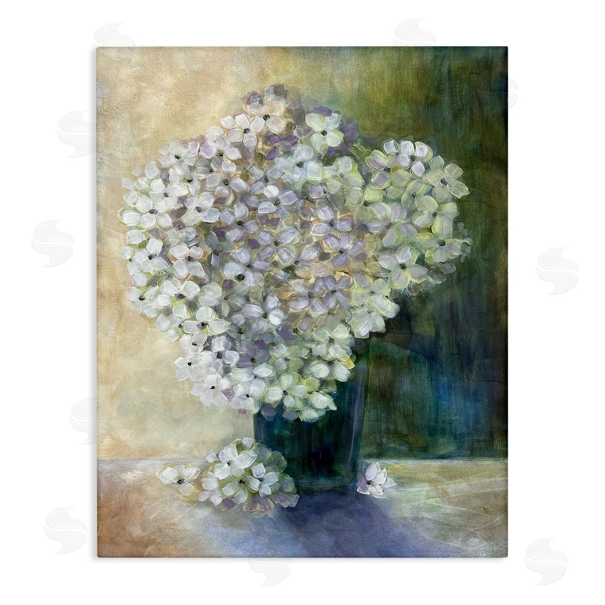 Romantic Hydrangea Blooms Canvas Wall Art, Home Decor by Doris Charest