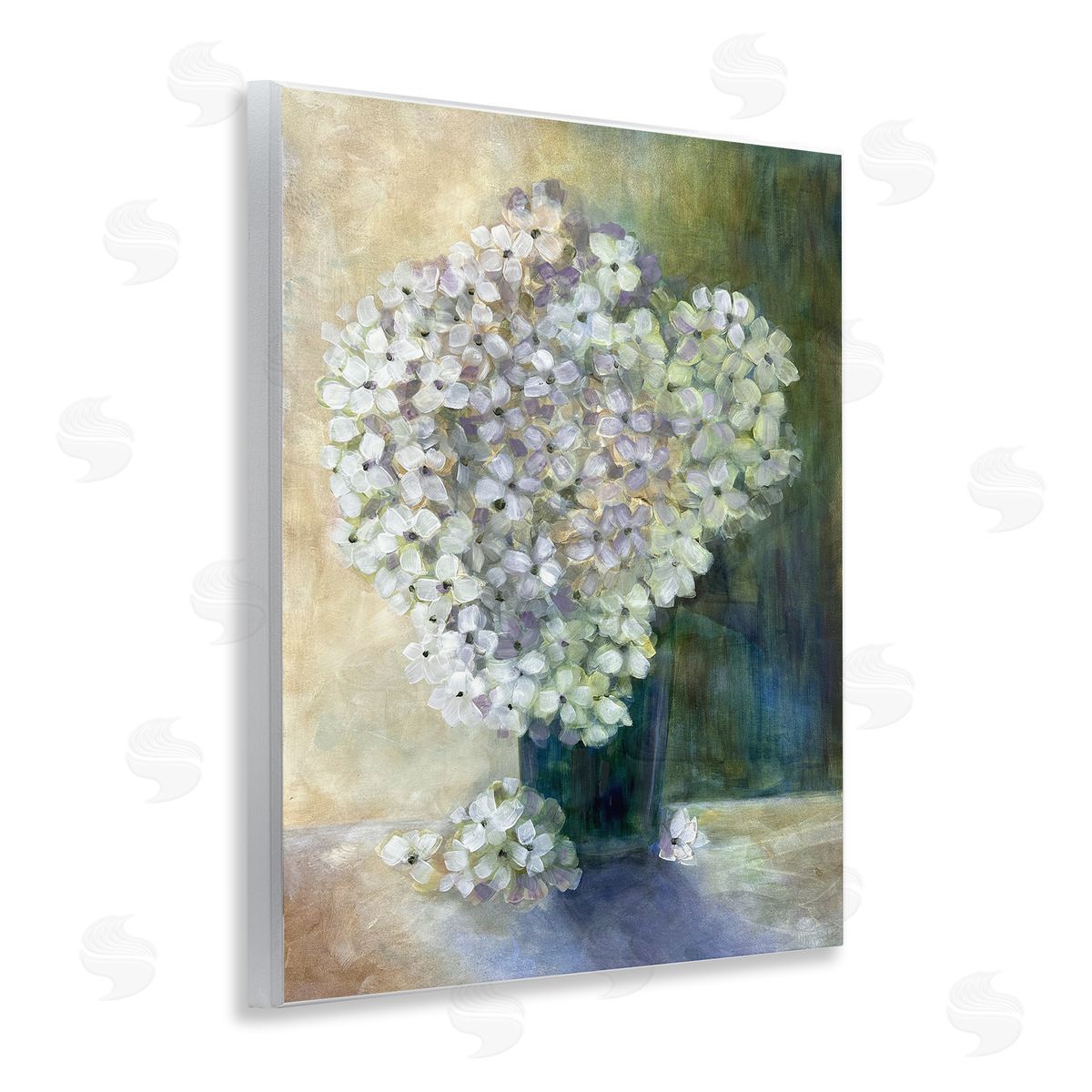 Romantic Hydrangea Blooms Wood Plaque Wall Art, Home Decor by Doris Charest