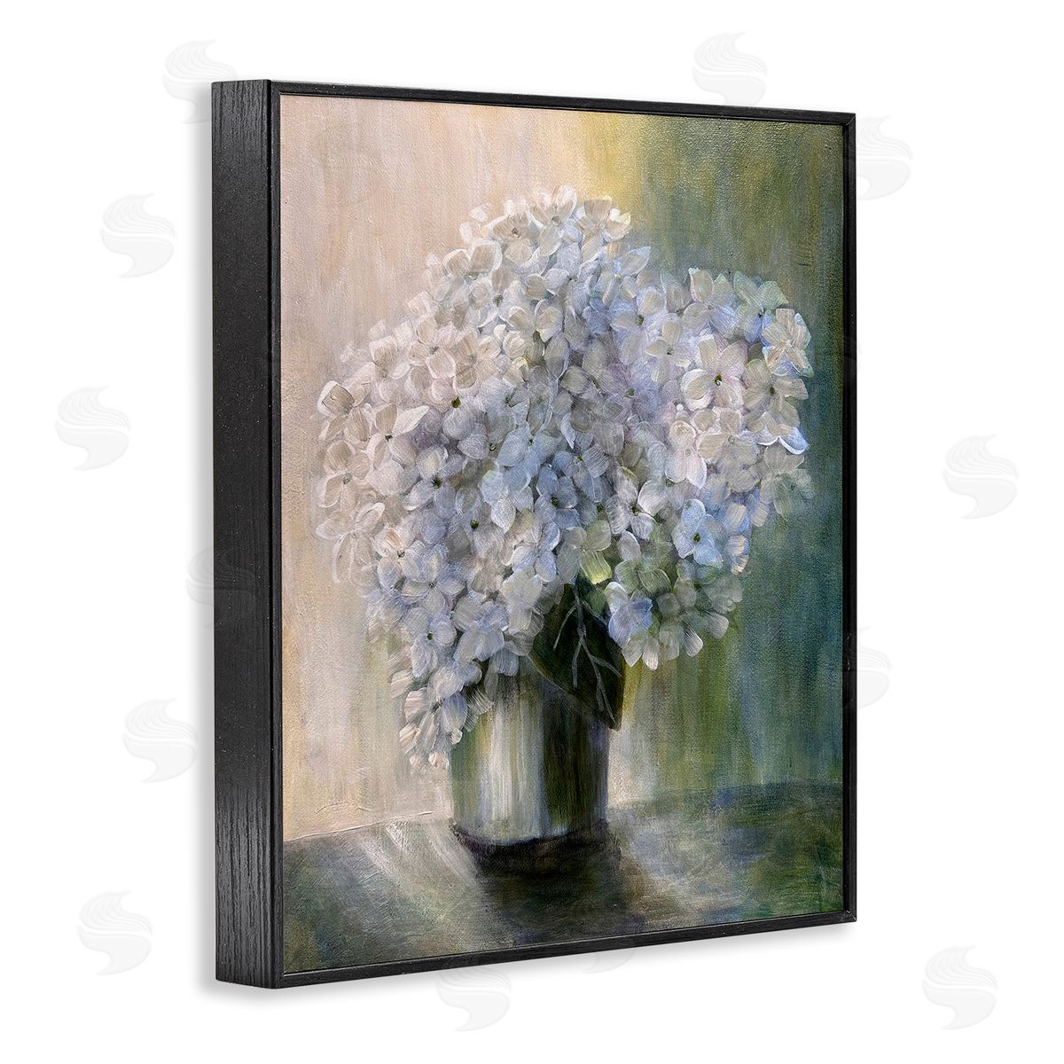 Hydrangea Still Life Black Frame Print Wall Art, Home Decor by Doris Charest