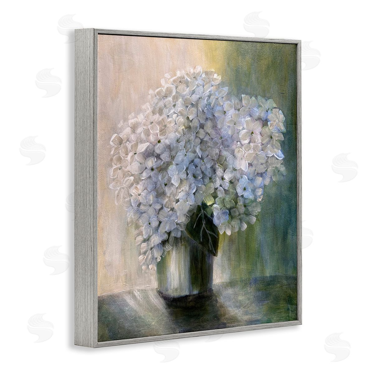 Hydrangea Still Life Grey Frame Print Wall Art, Home Decor by Doris Charest