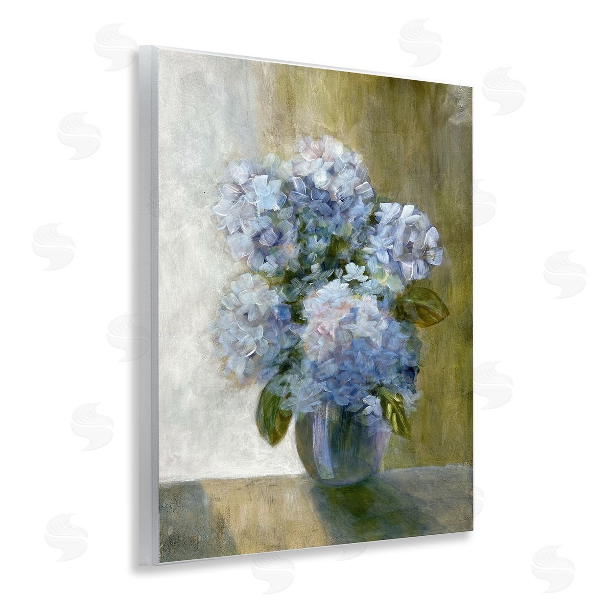 Hydrangeas in Vase Wood Plaque Wall Art, Home Decor by Doris Charest