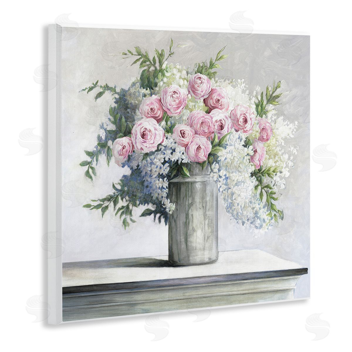 Soft Pink Roses Wood Plaque Wall Art, Home Decor by Dogwood Portfolio