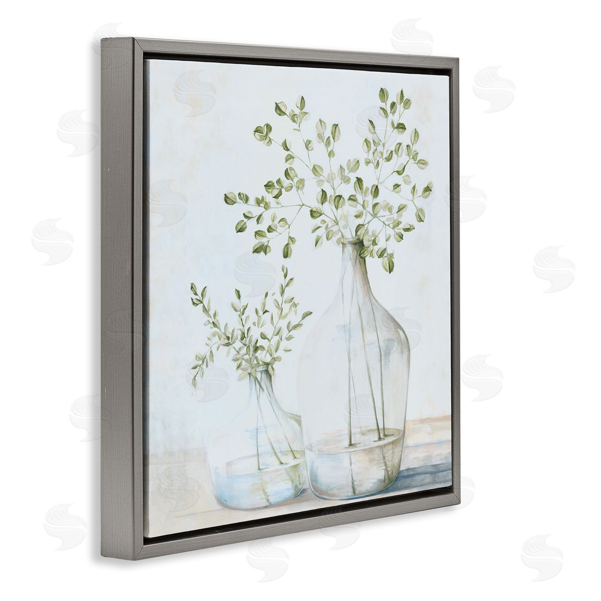 Charming Vase Still Life Grey Floating Frame Canvas Wall Art, Home Decor by Dogwood Portfolio