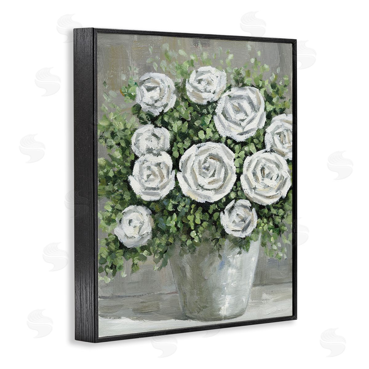 Potted Ranunculus Blooms Black Frame Print Wall Art, Home Decor by Dogwood Portfolio