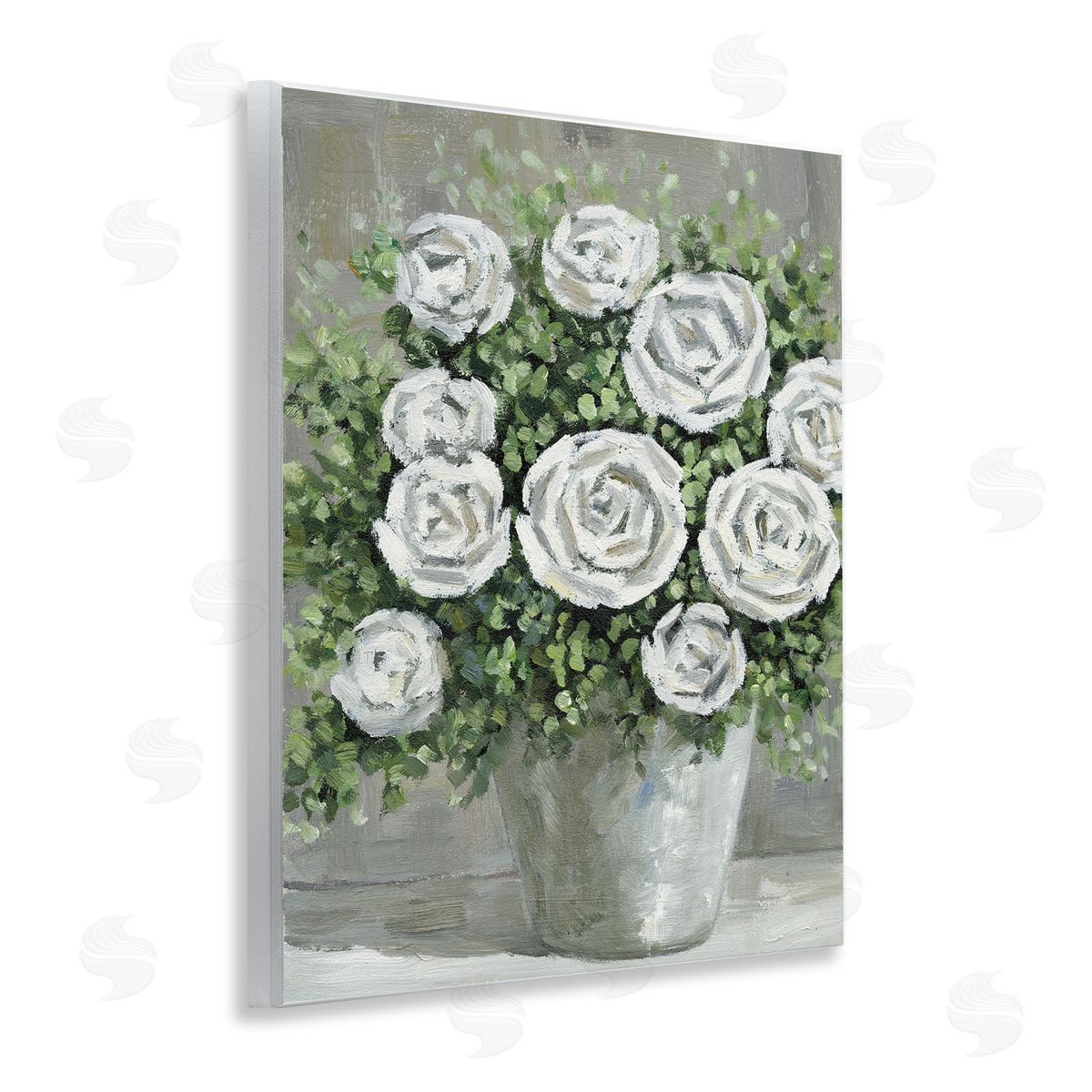 Potted Ranunculus Blooms Wood Plaque Wall Art, Home Decor by Dogwood Portfolio