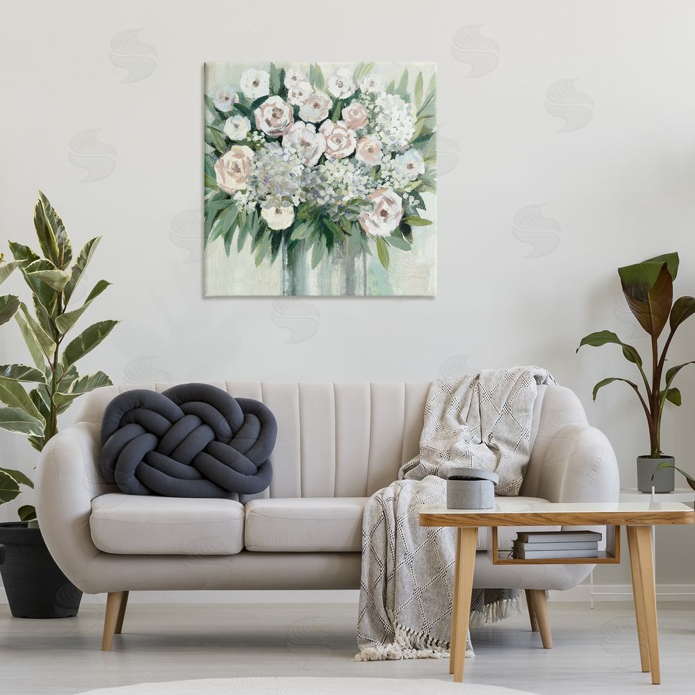 Dogwood Portfolio Charming Brushed Roses Canvas Wall Art Print in Room