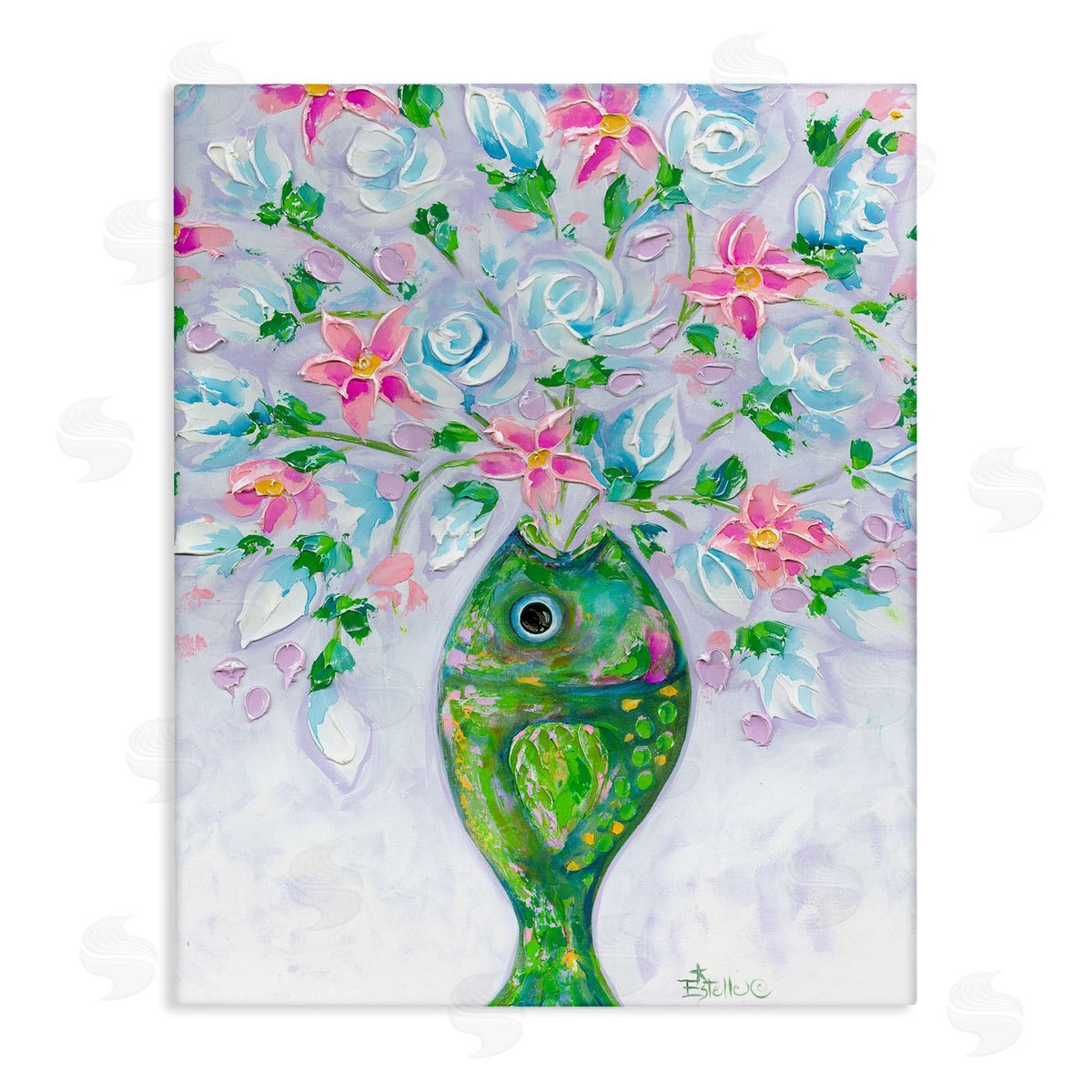 Nautical Fish Bouquet Canvas Wall Art, Home Decor by Estelle Grengs