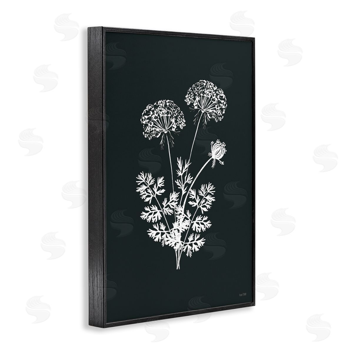 Black Herb Bunches Black Frame Print Wall Art, Home Decor by House Fenway