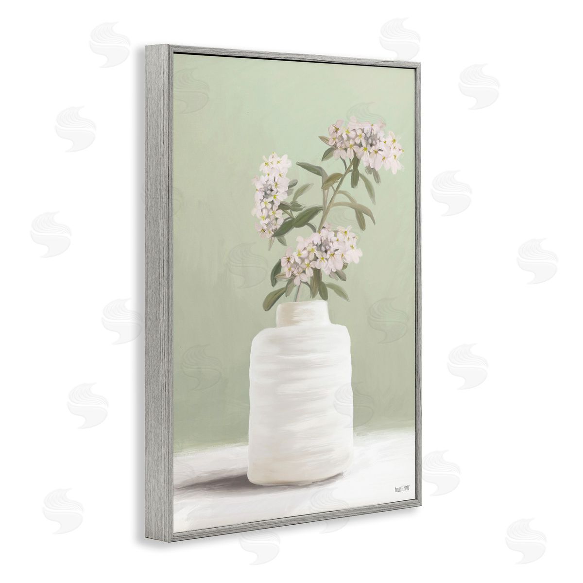 Simple Herb Vase Grey Frame Print Wall Art, Home Decor by House Fenway