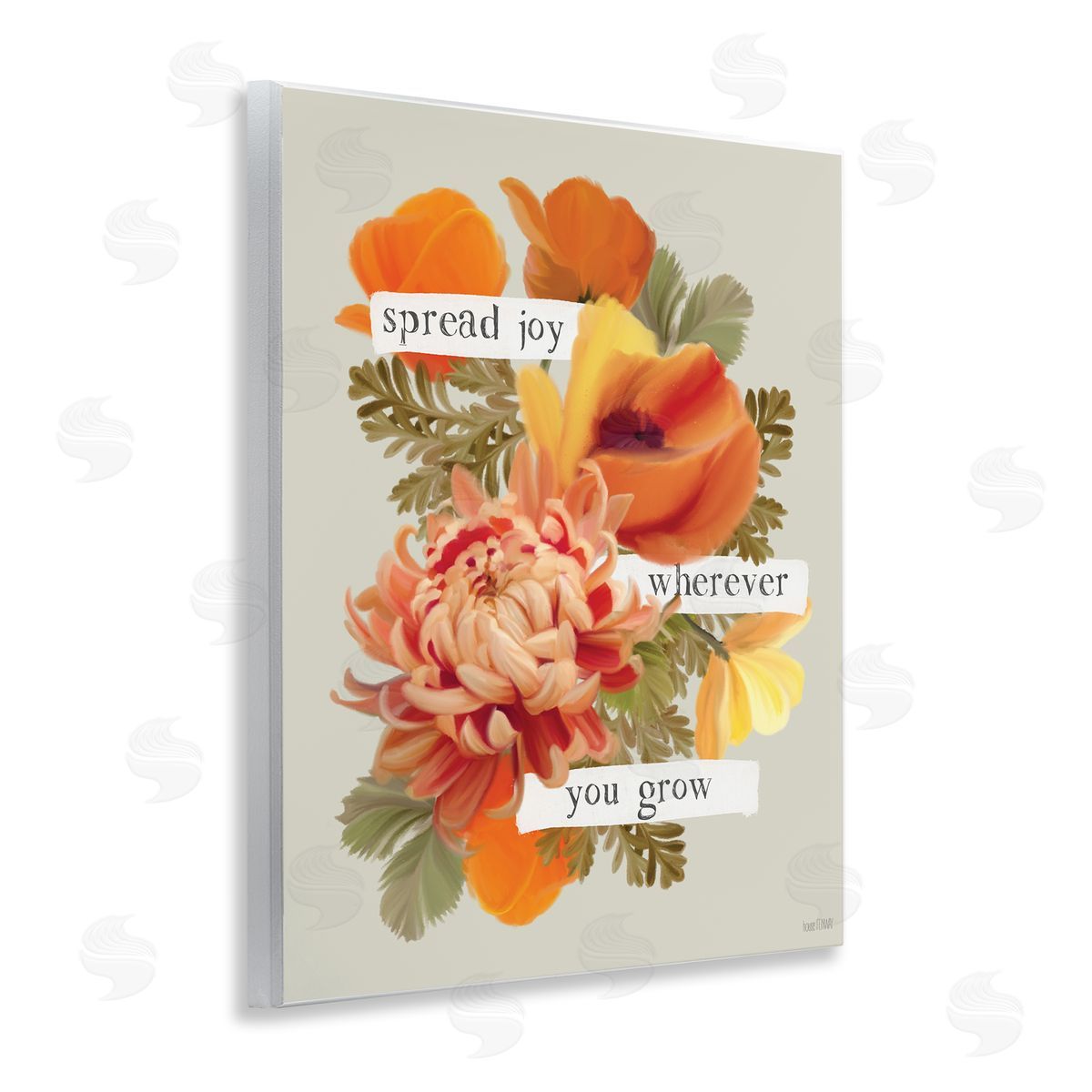 Spread Joy Flowers Wood Plaque Wall Art, Home Decor by House Fenway