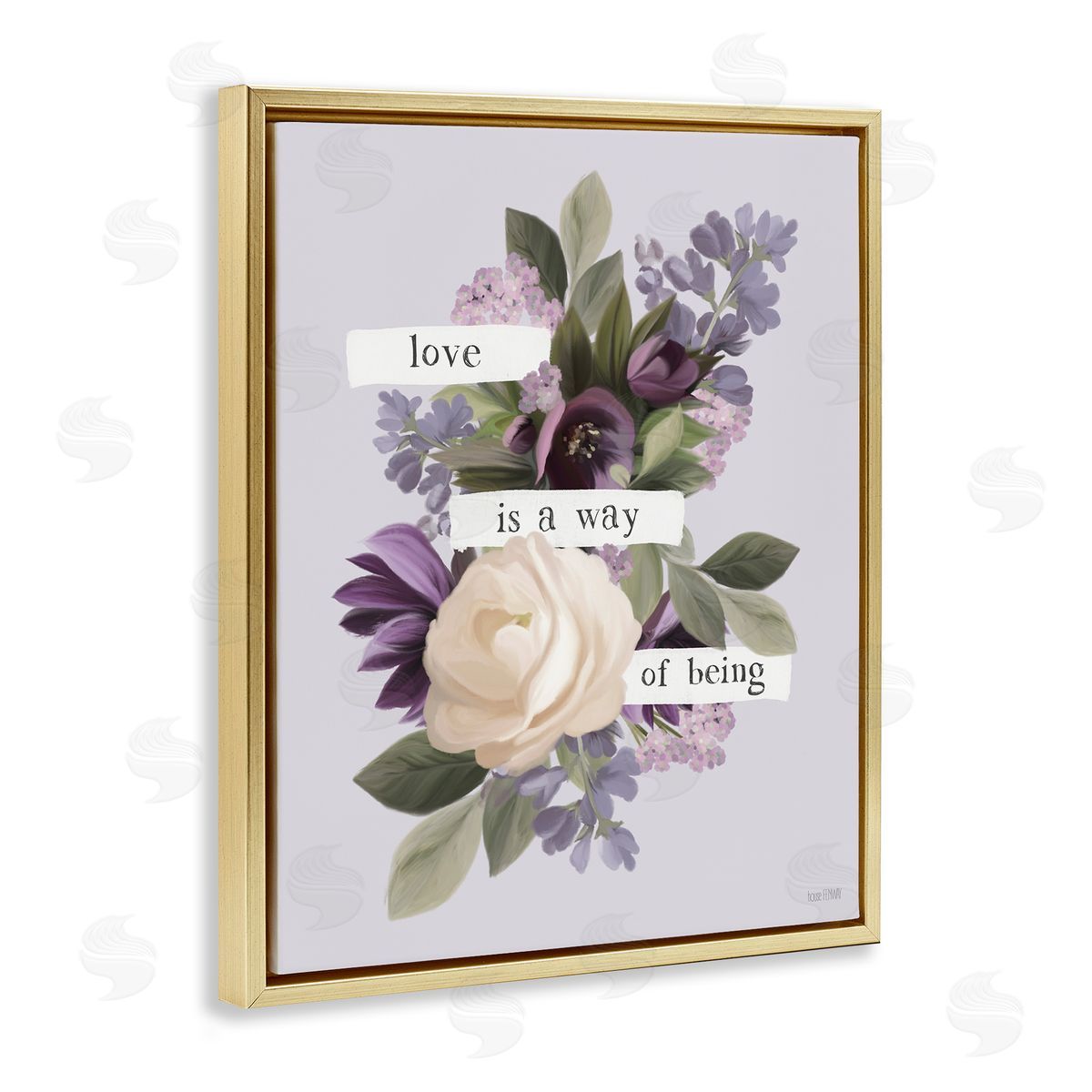 Love Is Way Of Being Gold Floating Frame Canvas Wall Art, Home Decor by House Fenway