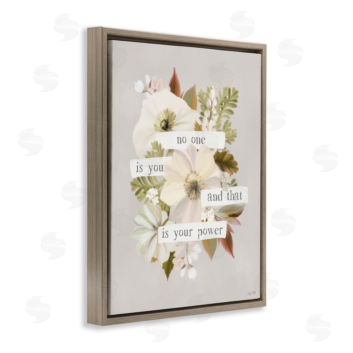 No One Is You Brown Floating Frame Canvas Wall Art, Home Decor by House Fenway
