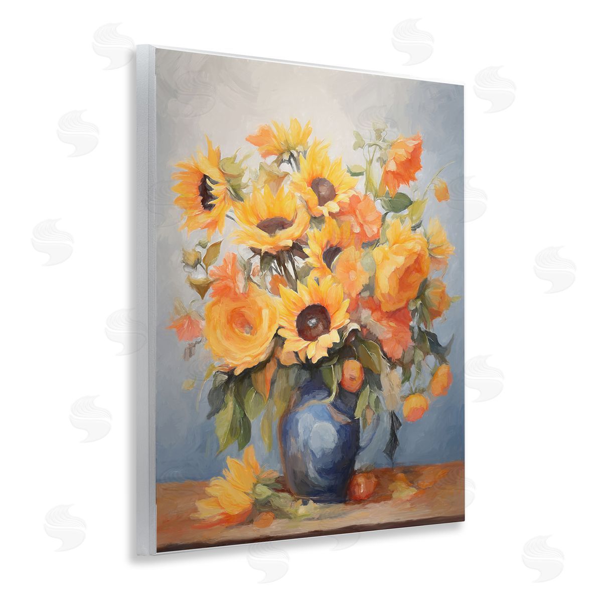 Sunflower Medley Vase Wood Plaque Wall Art, Home Decor by Ramona Murdock