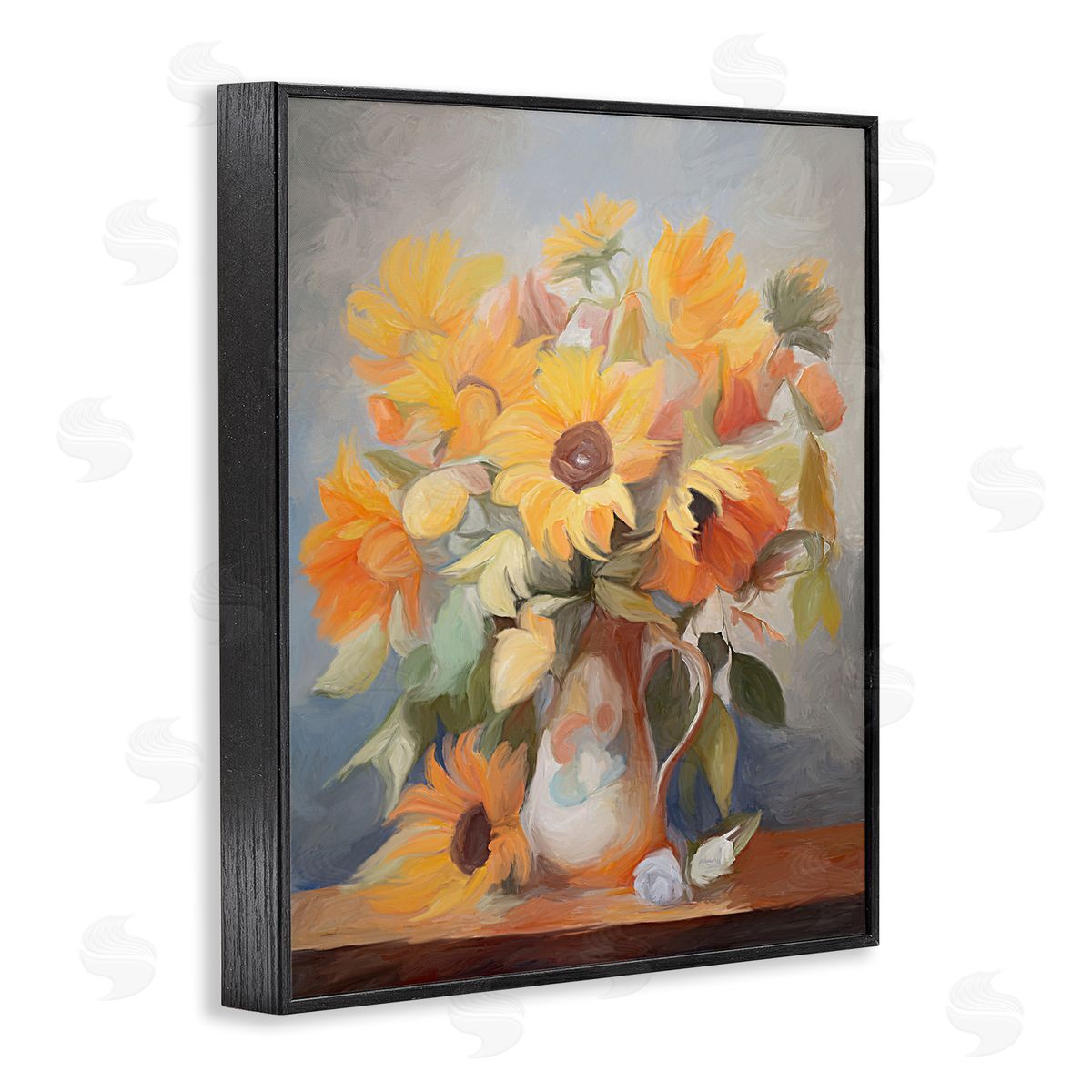Bright Sunflower Medley Black Frame Print Wall Art, Home Decor by Ramona Murdock