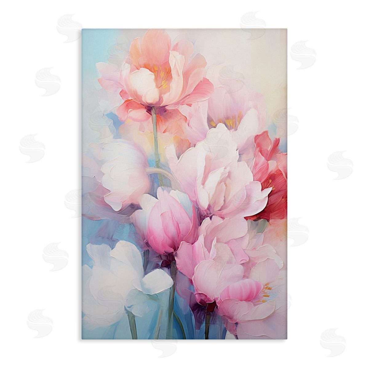 Soft Tulip Blossoms Canvas Wall Art, Home Decor by Gina Kelly