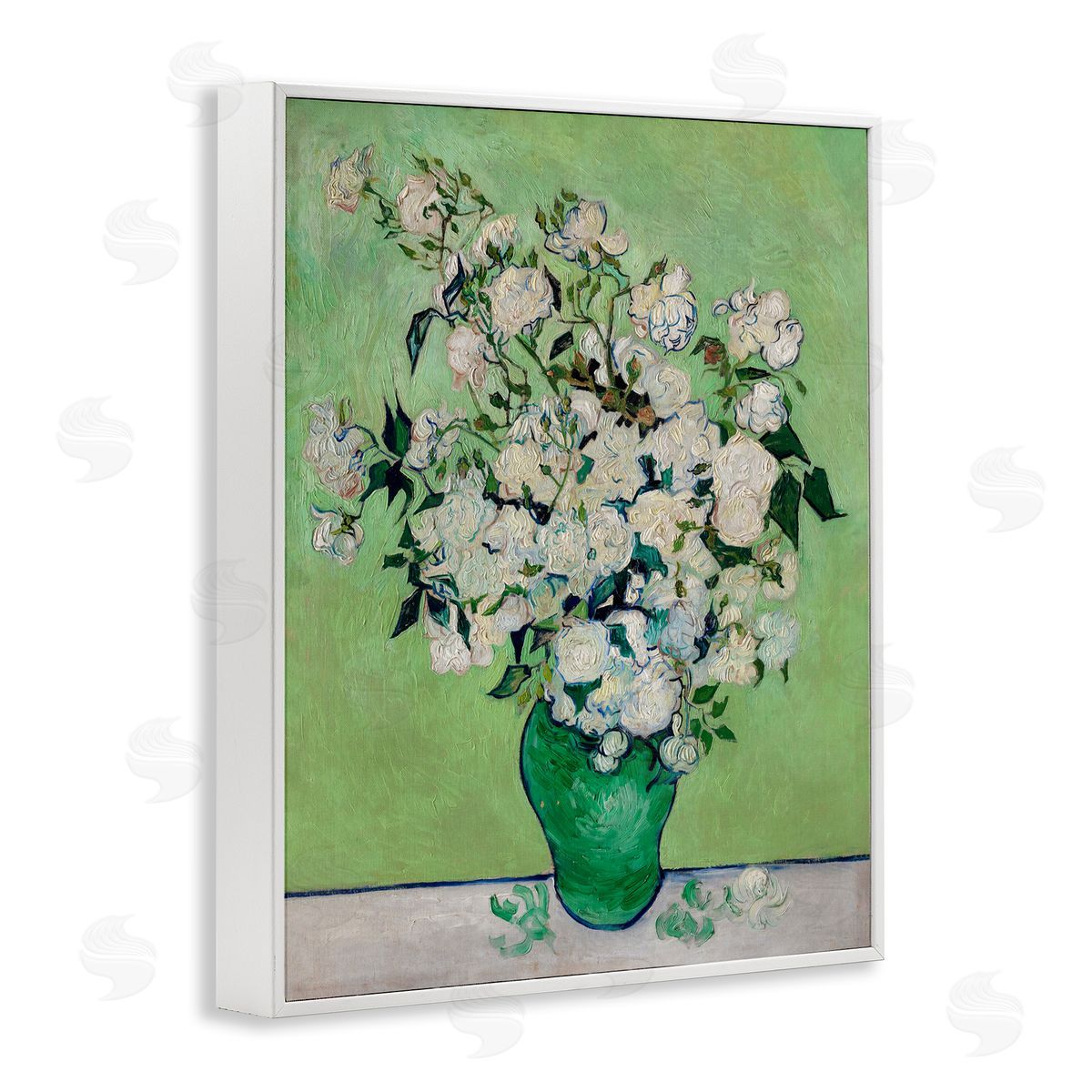 Van Gogh Roses White Frame Print Wall Art, Home Decor by Andrea Haase