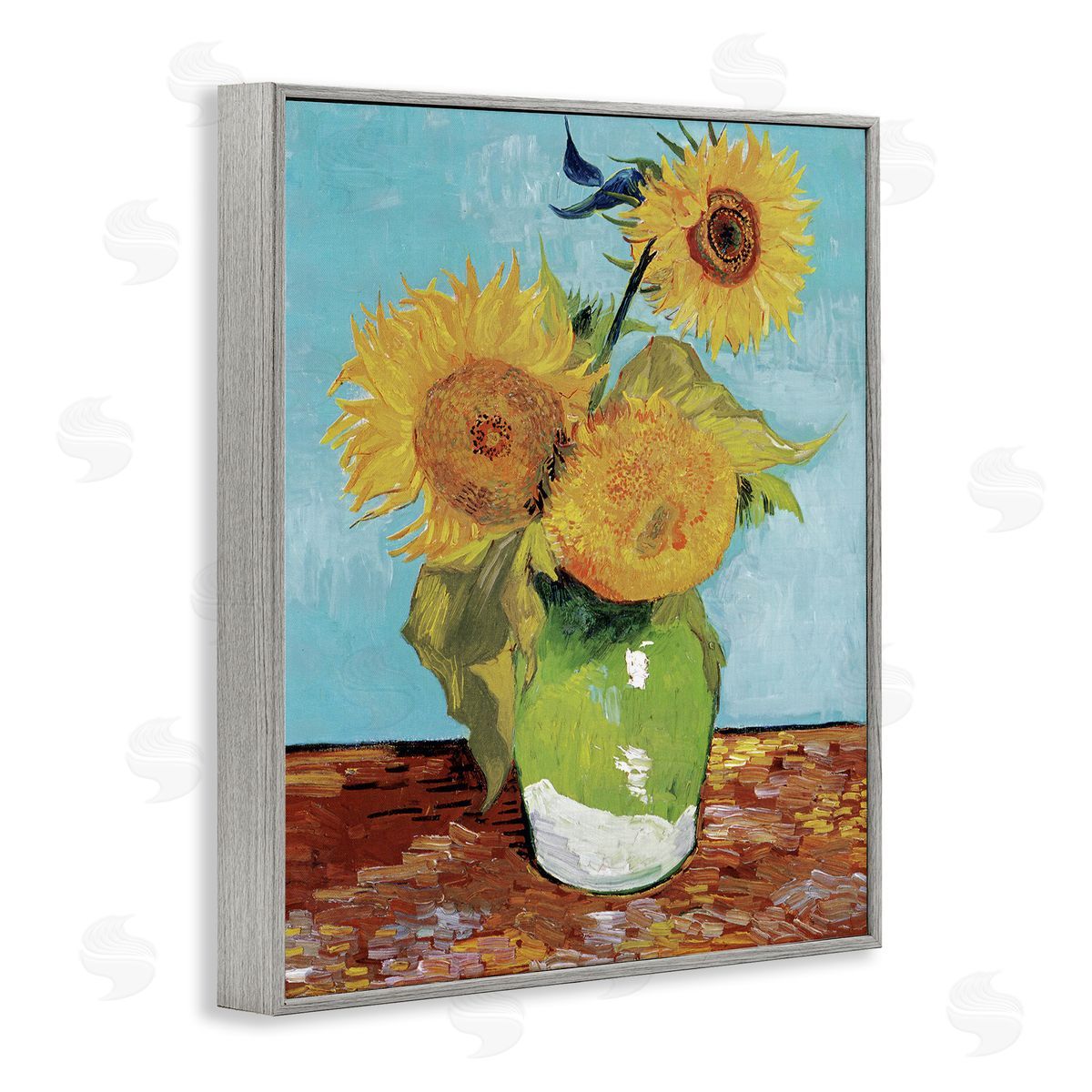 Van Gogh Sunflowers Grey Frame Print Wall Art, Home Decor by Andrea Haase
