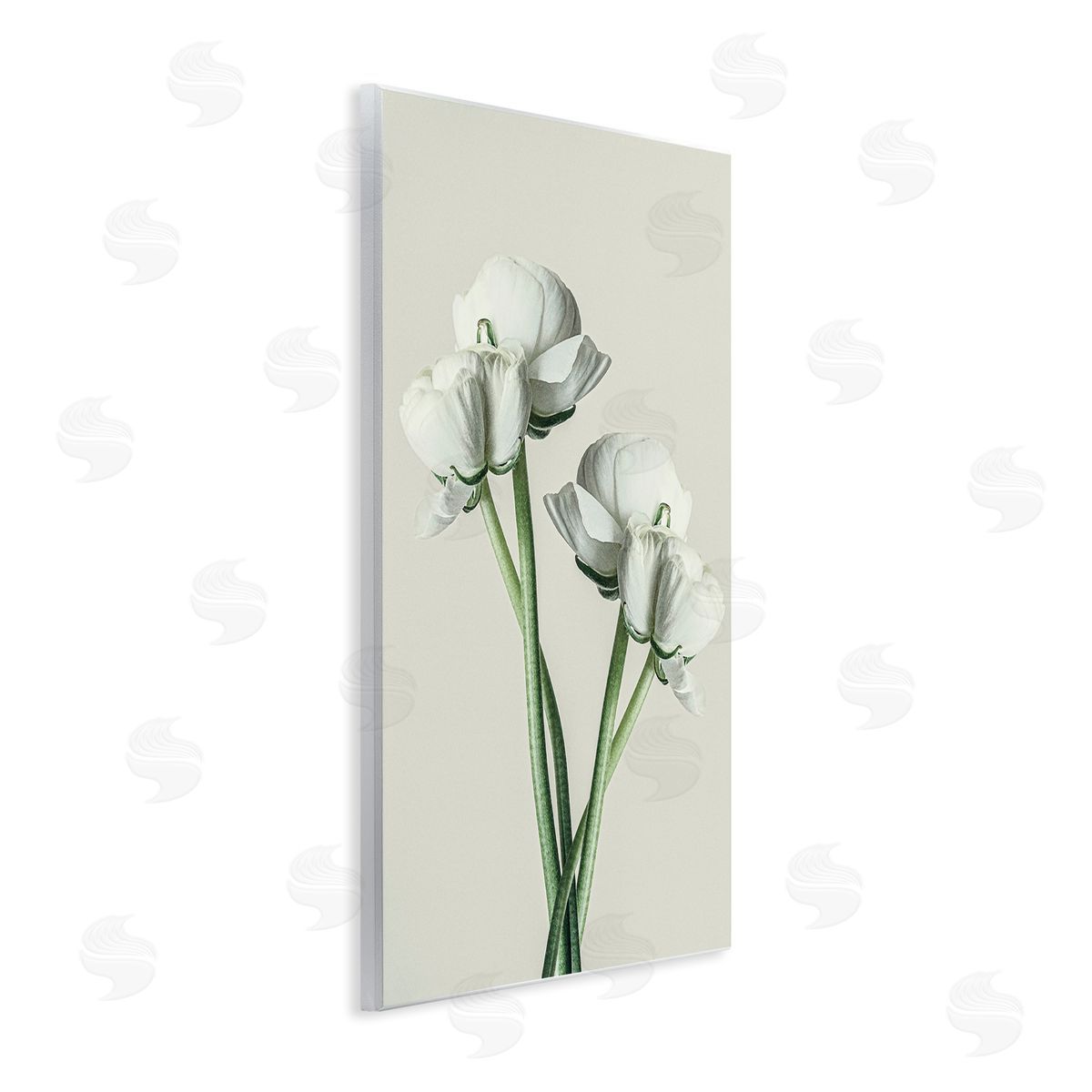 White Flower Bundle Wood Plaque Wall Art, Home Decor by Incado