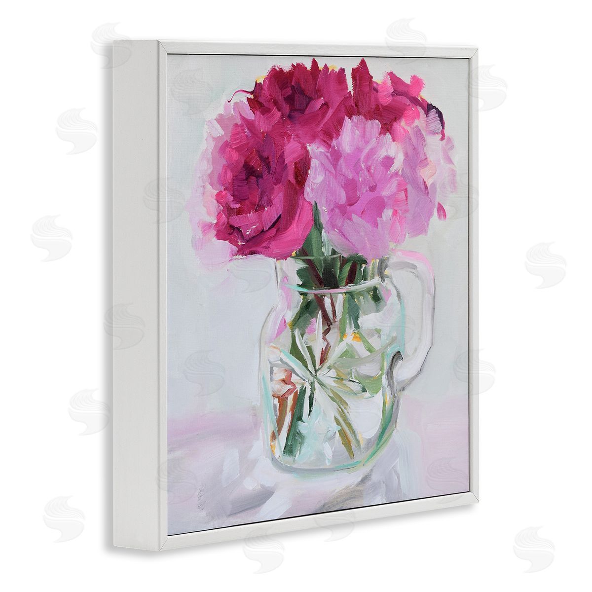 Jenny Westenhofer Pretty In Pink Peonies White Framed Giclee Wall Art Print