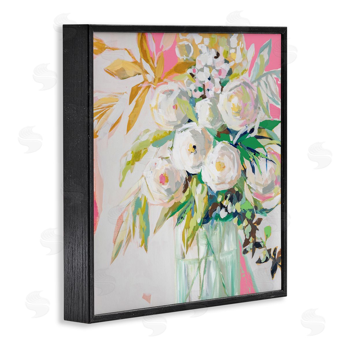 Springtime Soiree Roses Black Frame Print Wall Art, Home Decor by Jenny Westenhofer