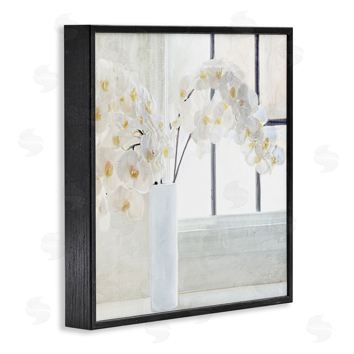 Kim Allen Orchid Stems Windowsill Black Framed Giclee Wall Art Print