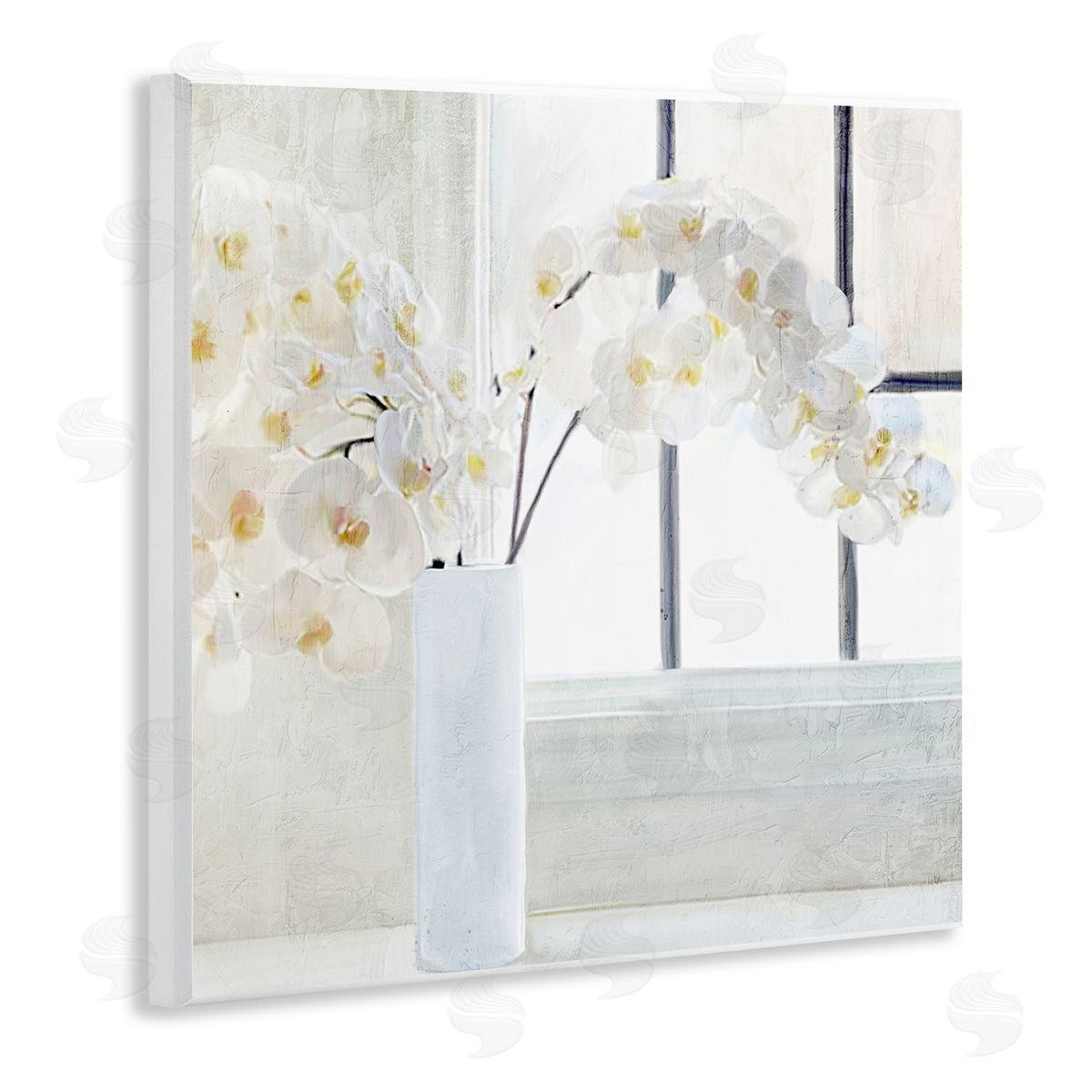 Kim Allen Orchid Stems Windowsill Wooden Wall Plaque Art Print