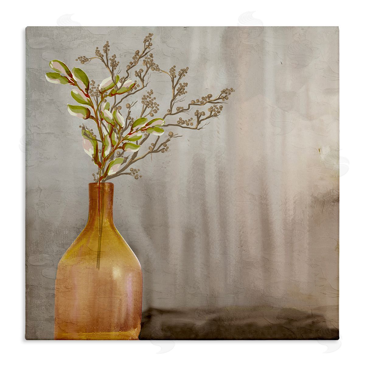 Kim Allen Traditional Amber Vase Canvas Wall Art Print