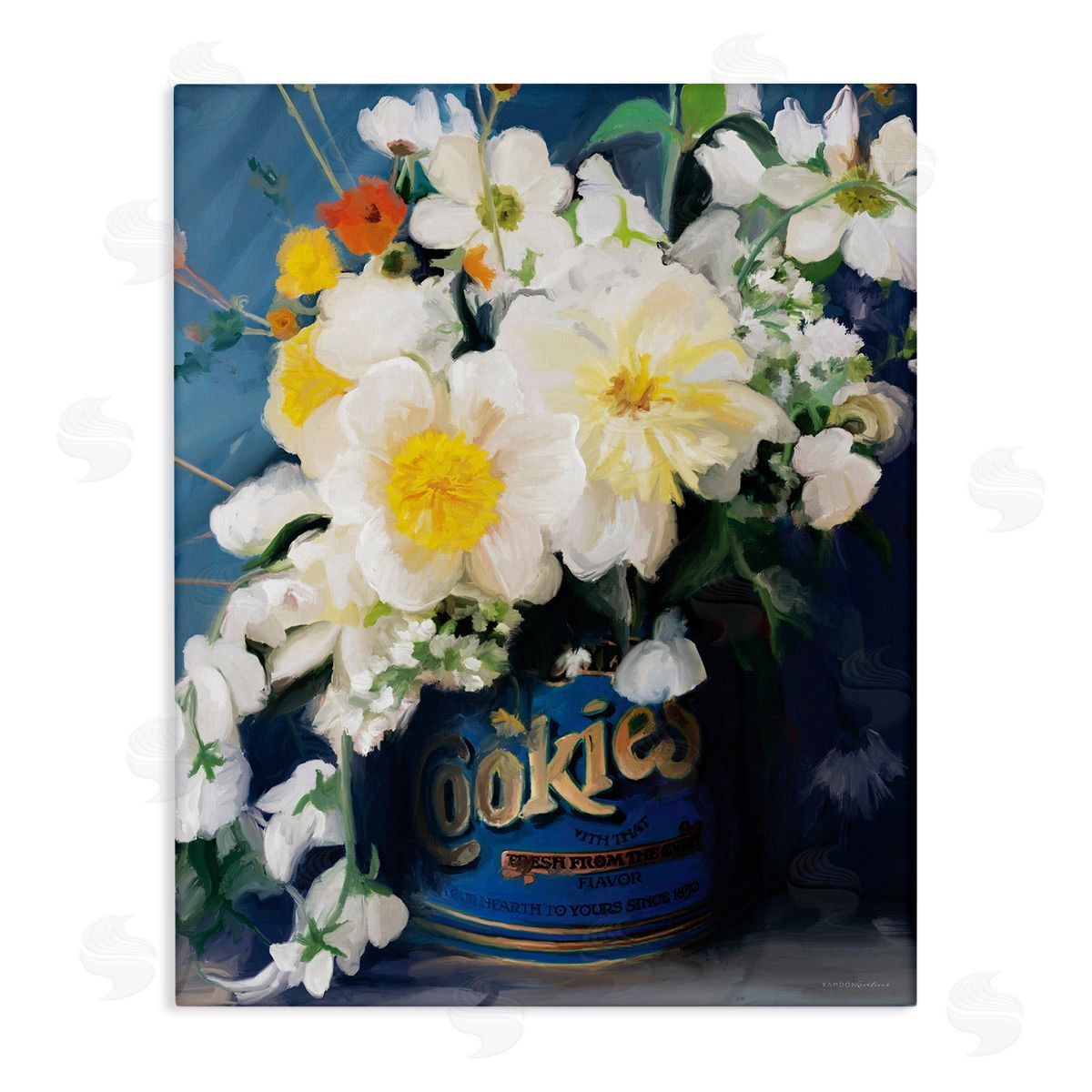Bouquet in Vintage Jar Canvas Wall Art, Home Decor by Kamdon Kreations