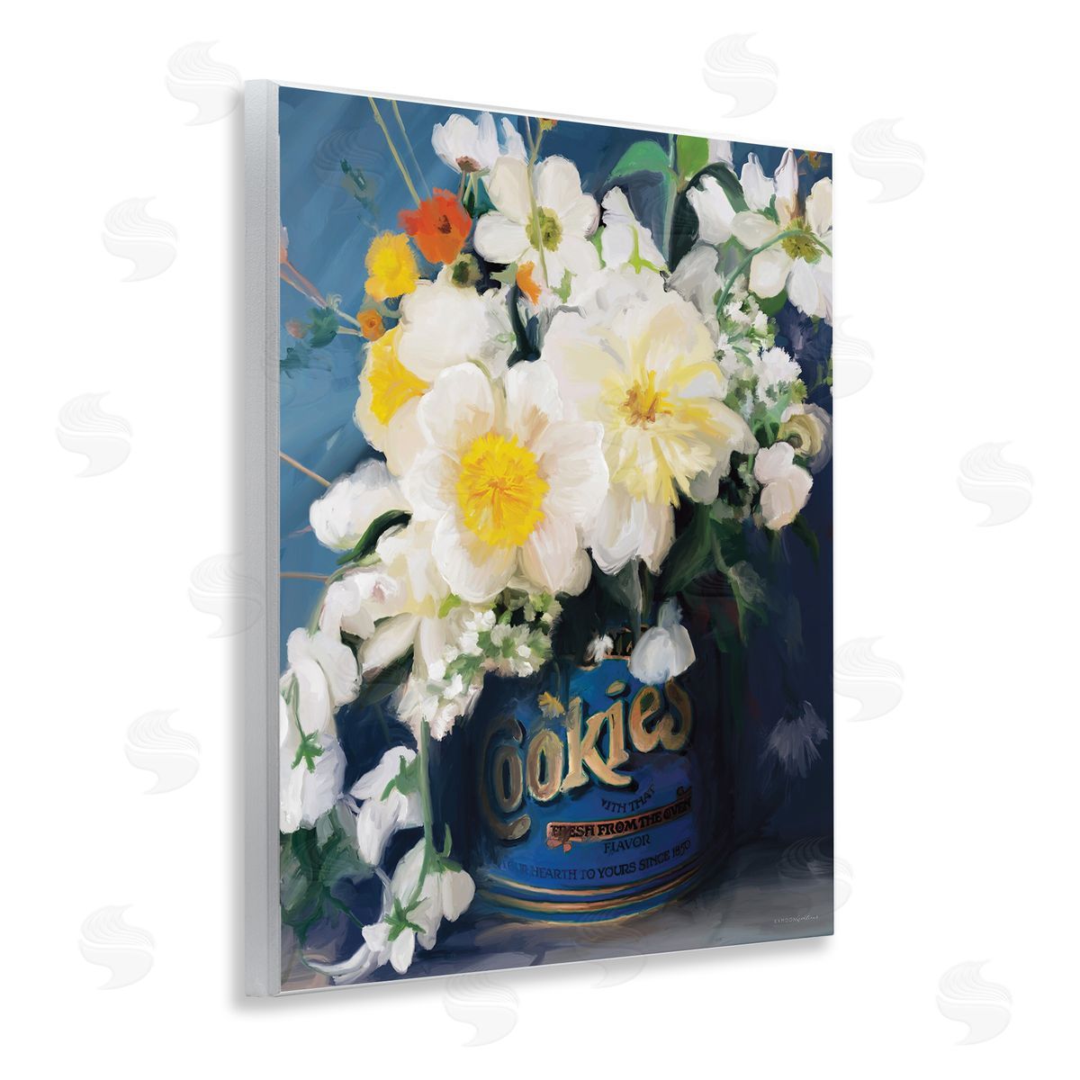 Bouquet in Vintage Jar Wood Plaque Wall Art, Home Decor by Kamdon Kreations