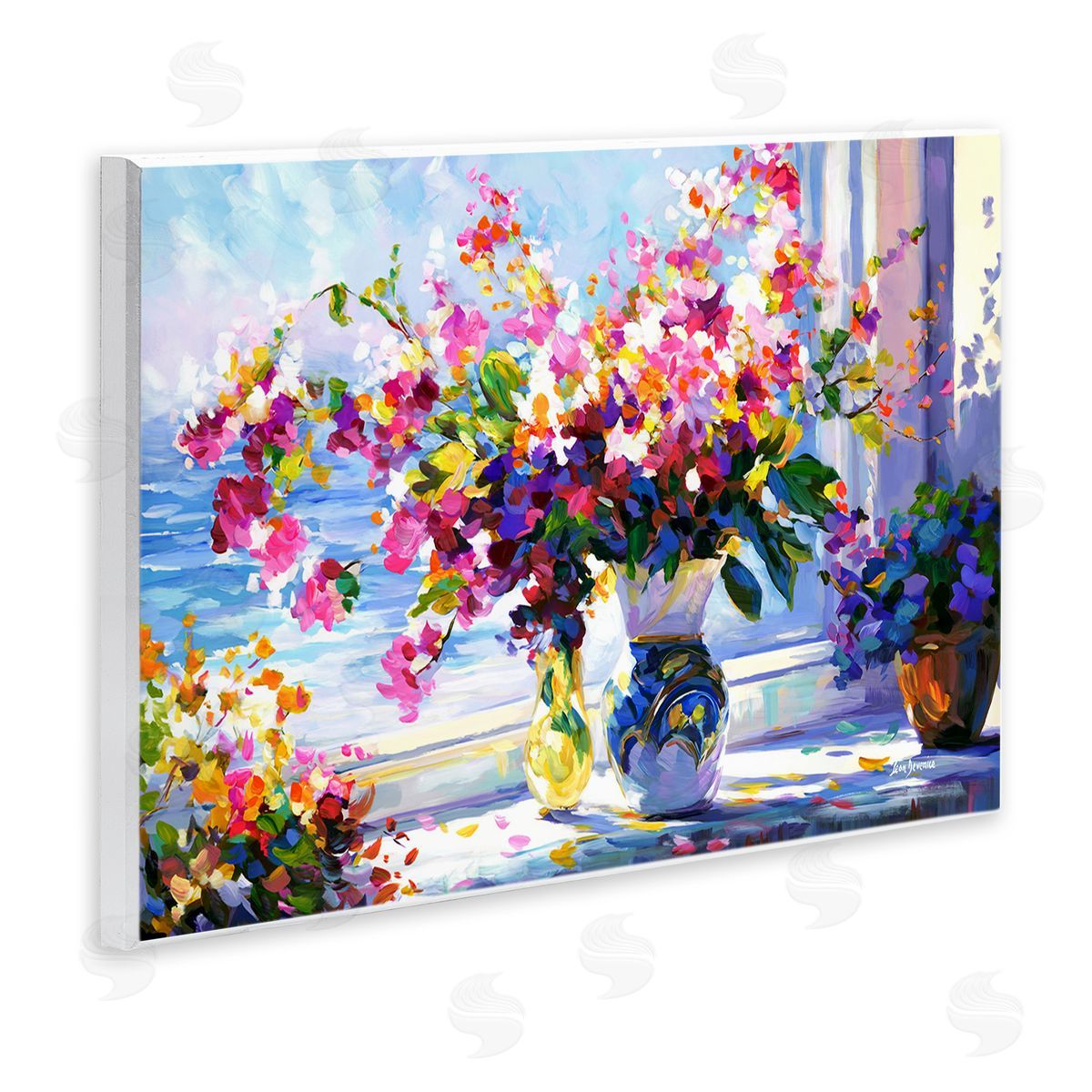 Morning Sun Blooms Wood Plaque Wall Art, Home Decor by Leon Devenice