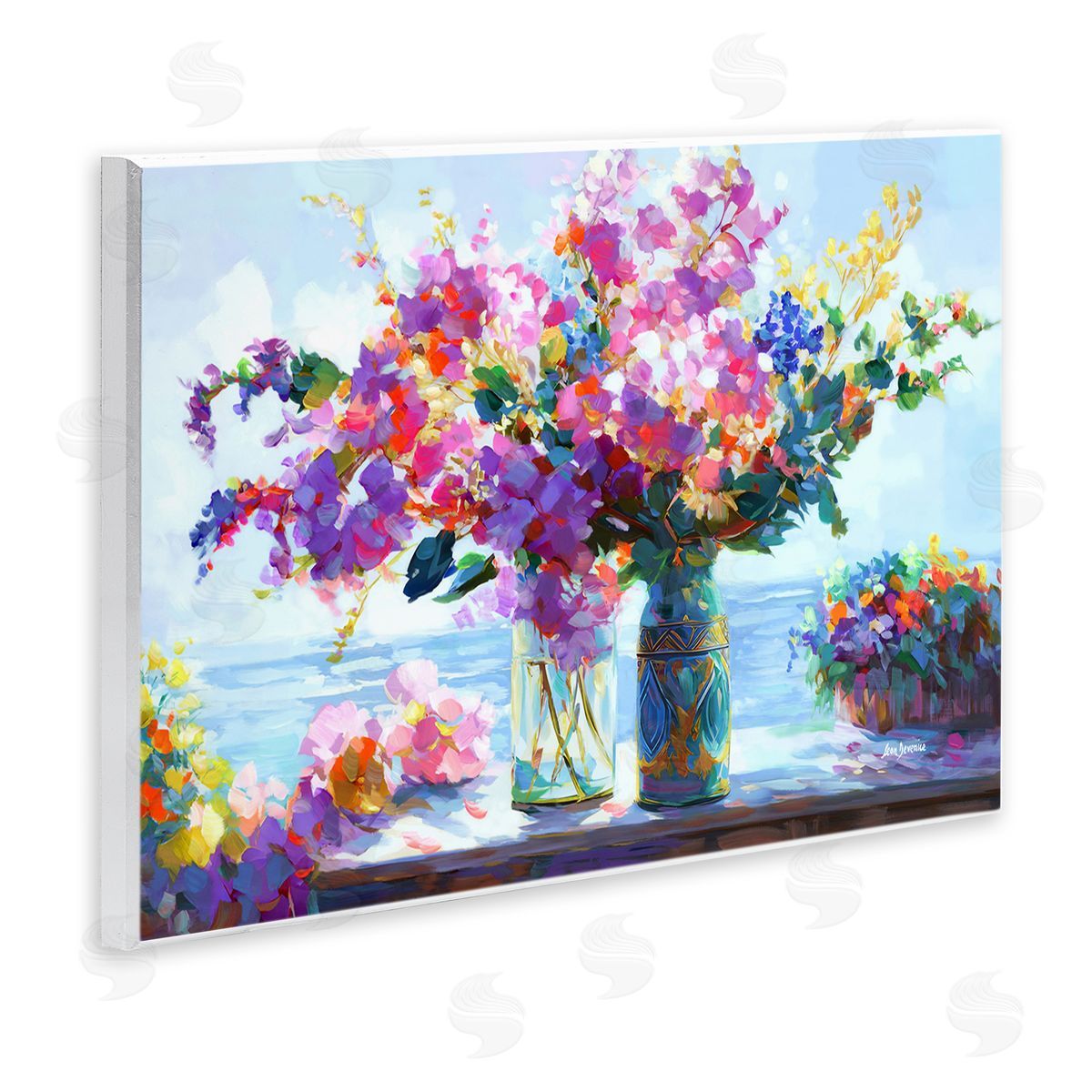 Ocean Breeze Blossoms Wood Plaque Wall Art, Home Decor by Leon Devenice