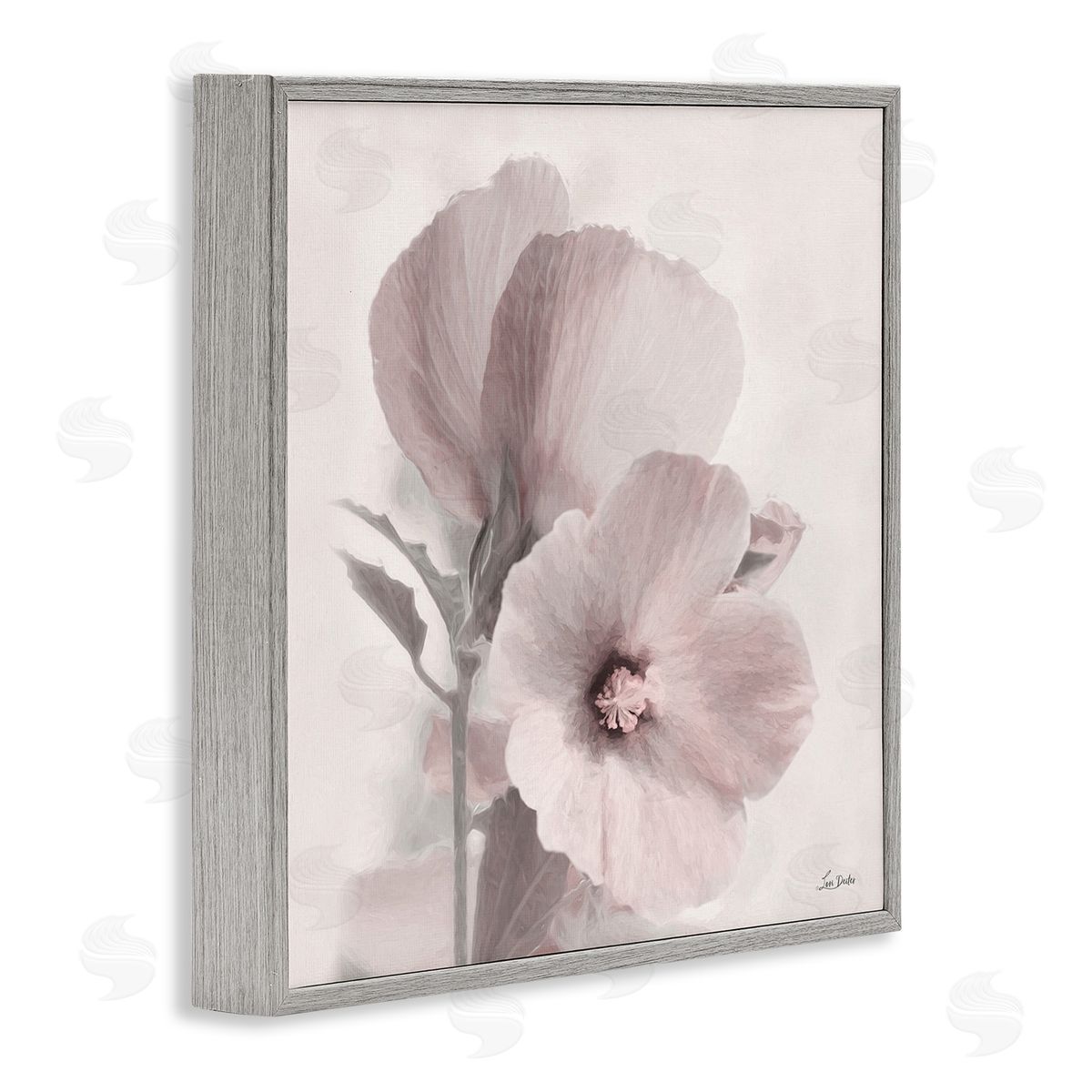 Vintage Apple Blossom Grey Frame Print Wall Art, Home Decor by Lori Deiter
