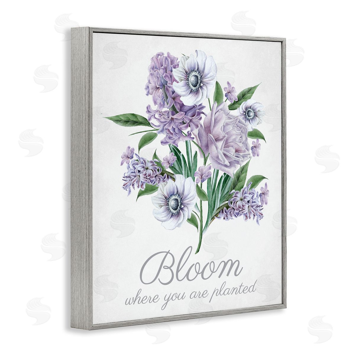 Vintage Bloom Phrase Grey Frame Print Wall Art, Home Decor by Lettered and Lined
