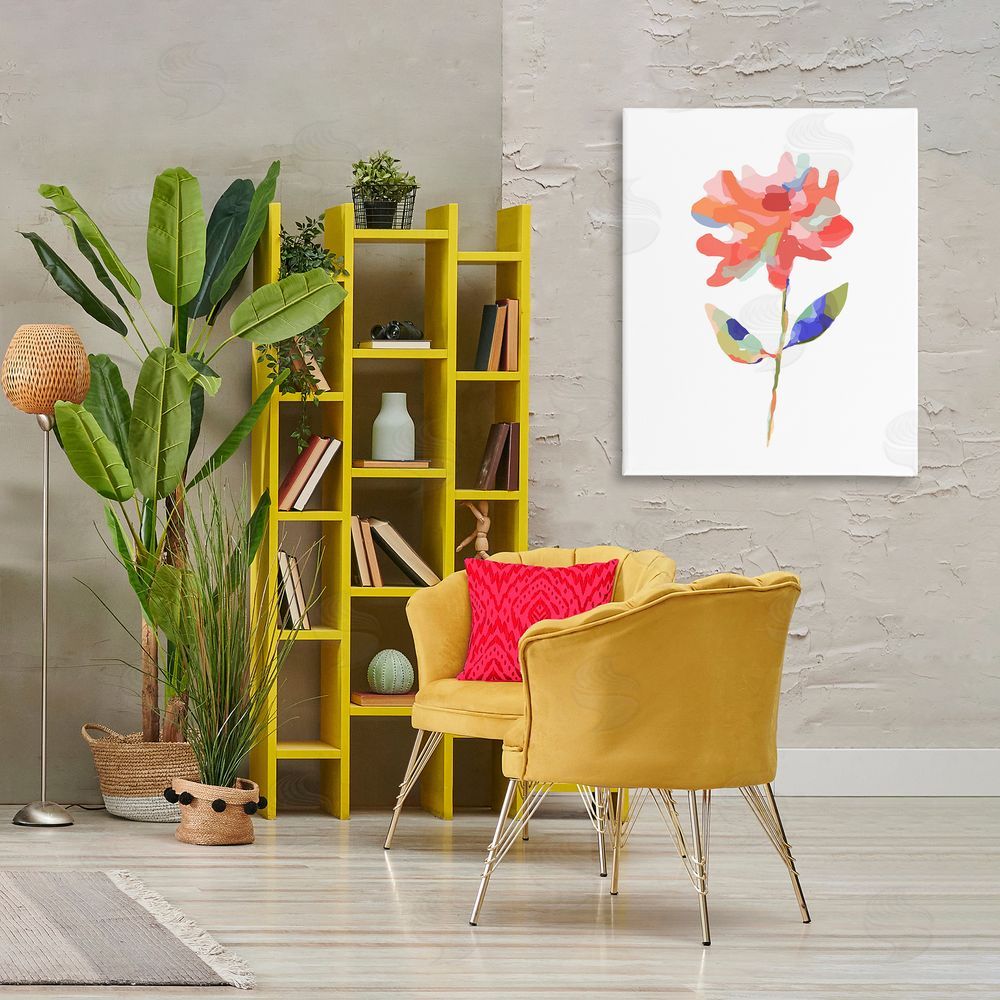 Lisa Nohren Mosaic Flower Blossom Canvas Wall Art Print in Room