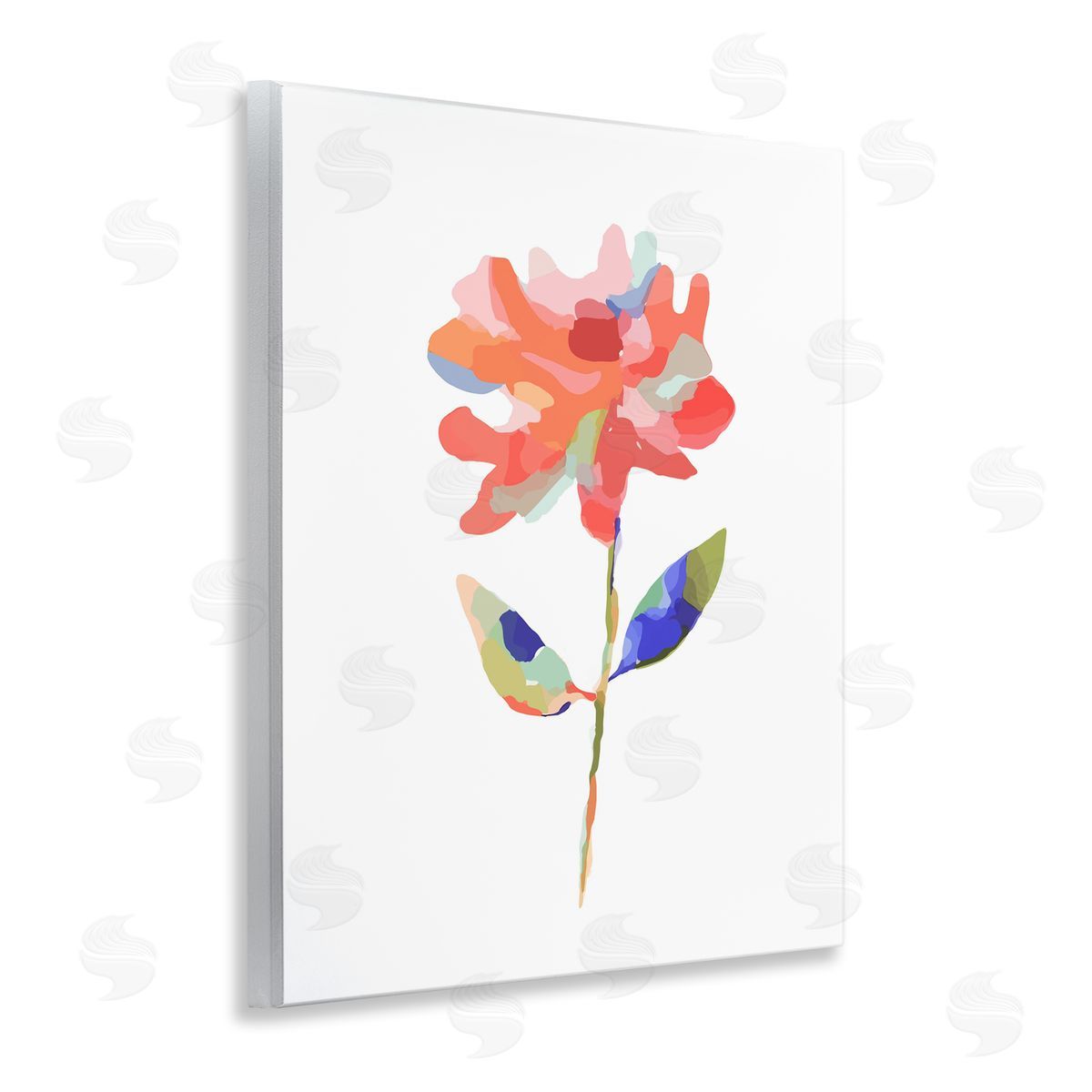 Lisa Nohren Mosaic Flower Blossom Wooden Wall Plaque Art Print