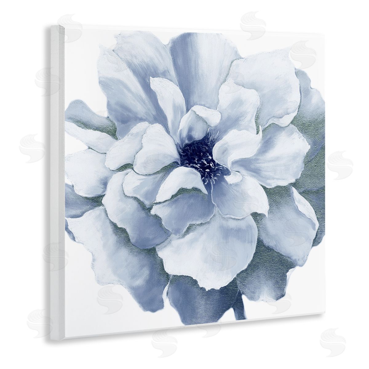 Blue Radiant Bloom Wood Plaque Wall Art, Home Decor by Withaar