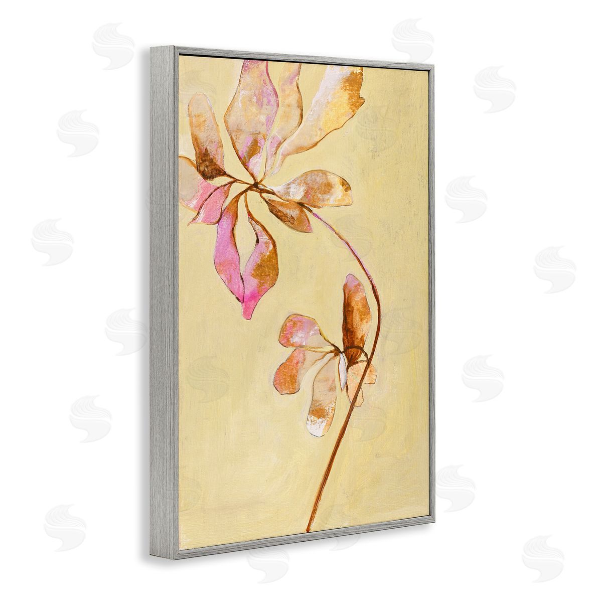 Rustic Petals Impression Grey Frame Print Wall Art, Home Decor by Design Fabrikken