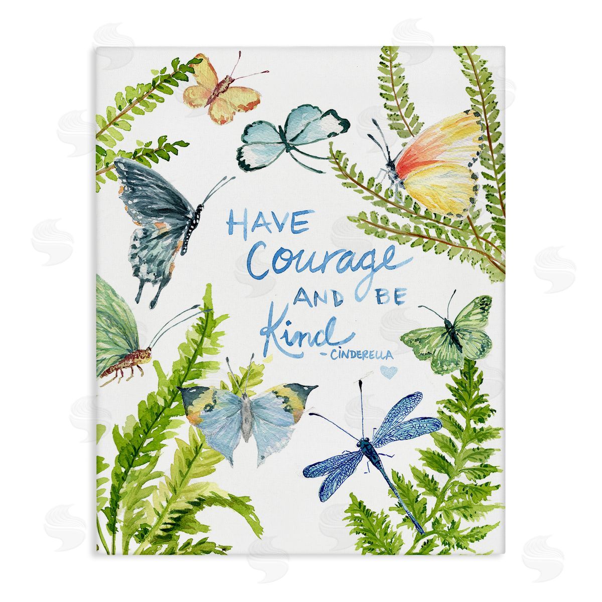 Courage and Kindness Phrase Canvas Wall Art, Home Decor by Melissa Hyatt
