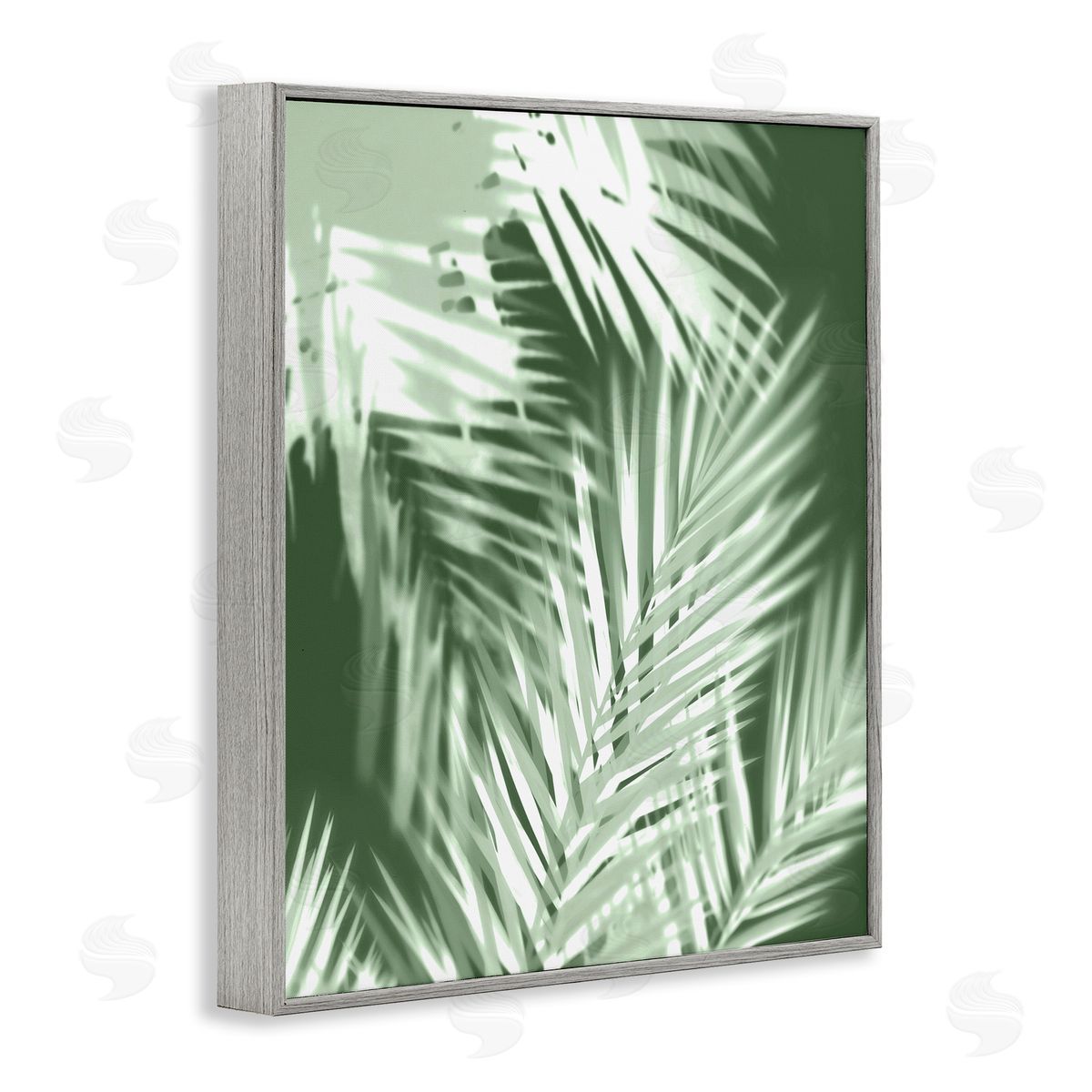 Abstract Palm Leaves Grey Frame Print Wall Art, Home Decor by Melonie Miller