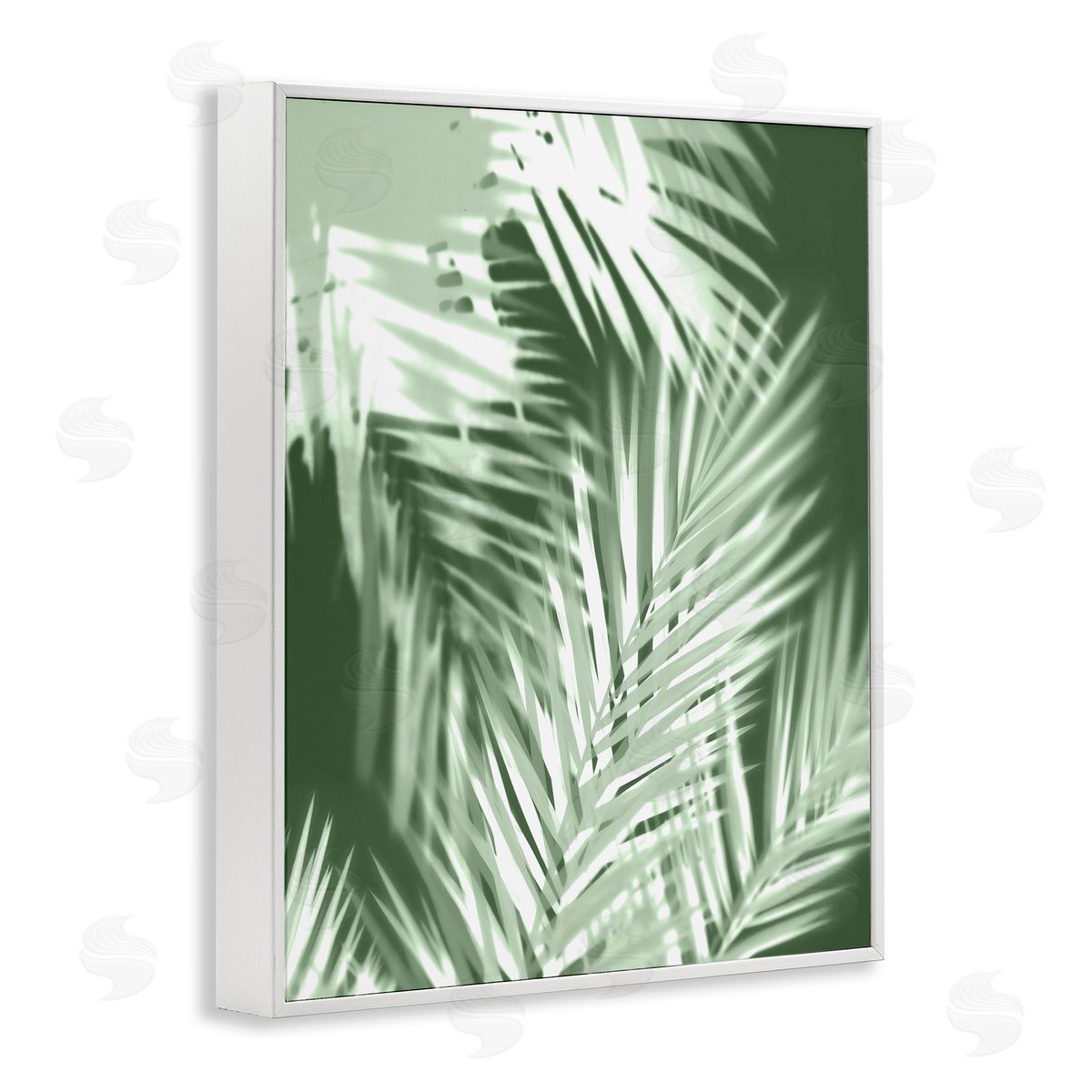 Abstract Palm Leaves White Frame Print Wall Art, Home Decor by Melonie Miller