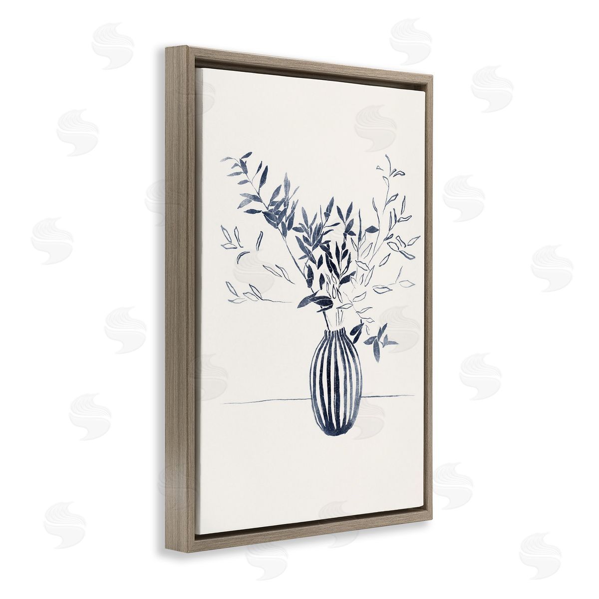 Minimal Bud Vase Brown Floating Frame Canvas Wall Art, Home Decor by Yuyu Pont