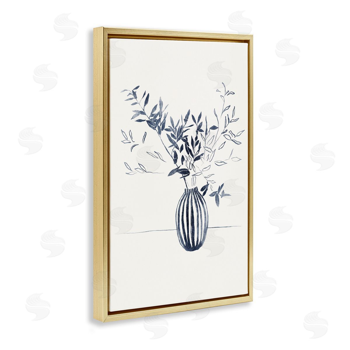 Minimal Bud Vase Gold Floating Frame Canvas Wall Art, Home Decor by Yuyu Pont