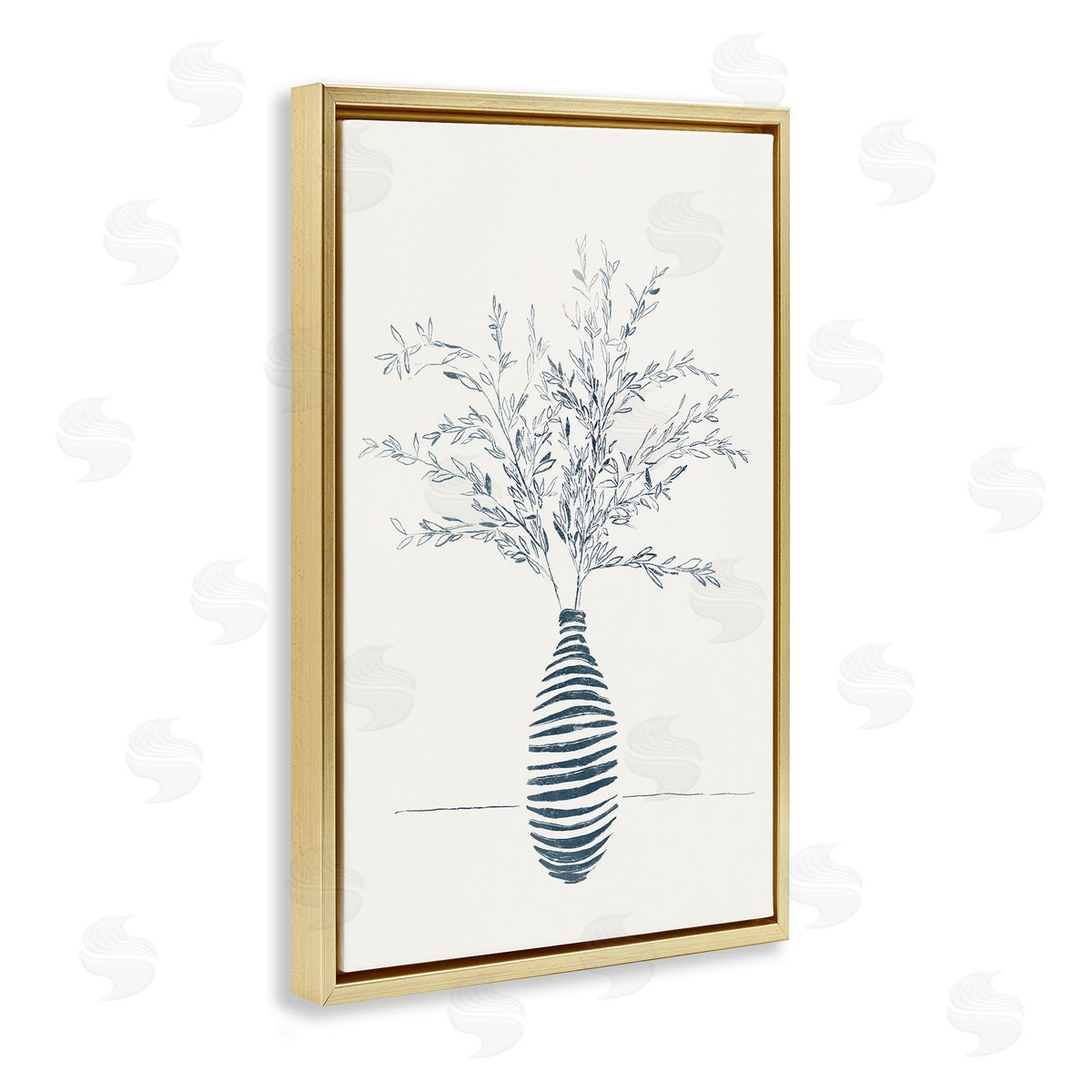 Minimal Herb Vase Gold Floating Frame Canvas Wall Art, Home Decor by Yuyu Pont