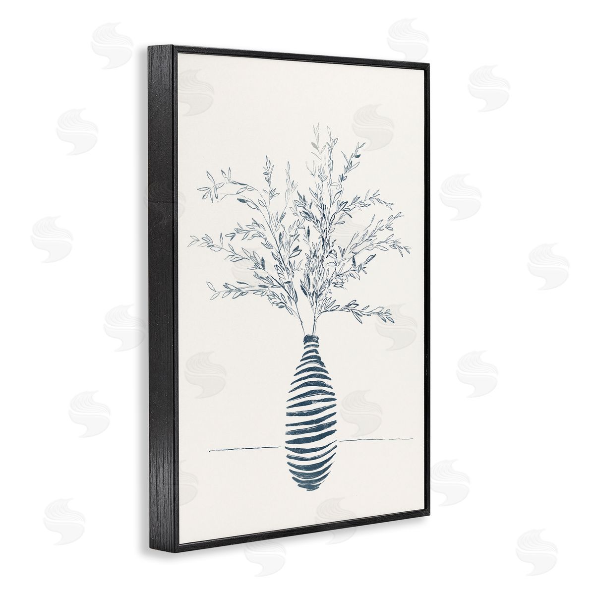 Minimal Herb Vase Black Frame Print Wall Art, Home Decor by Yuyu Pont