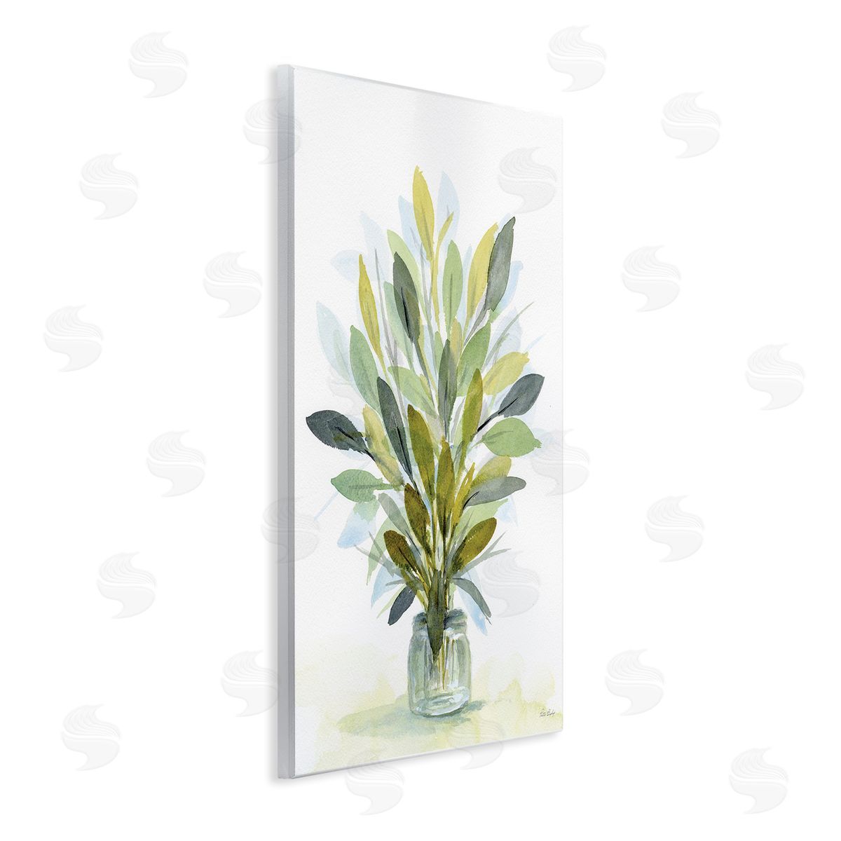 Layered Leaves in Jar Wood Plaque Wall Art, Home Decor by Patti Bishop