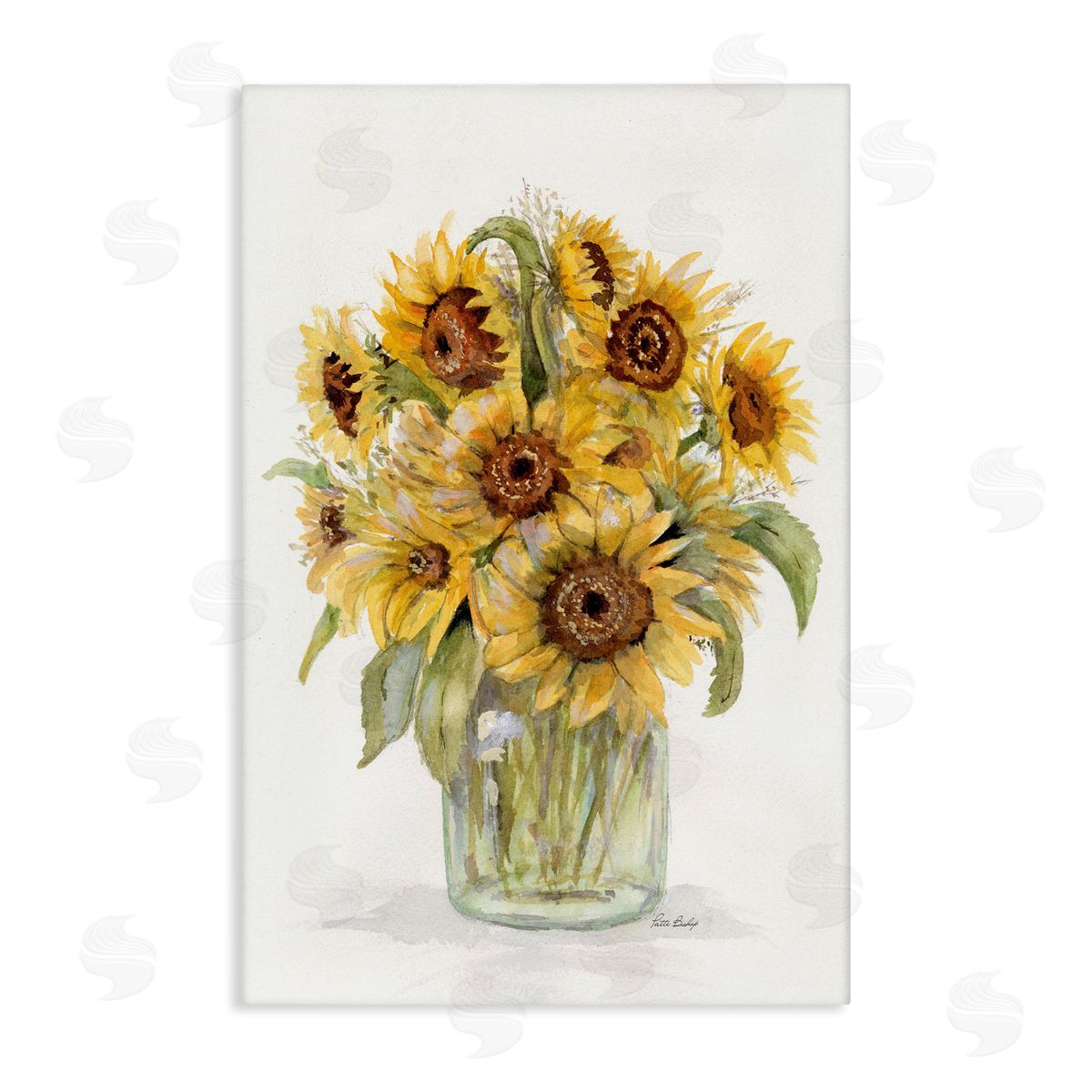 Sunflower Jar Bouquet Canvas Wall Art, Home Decor by Patti Bishop